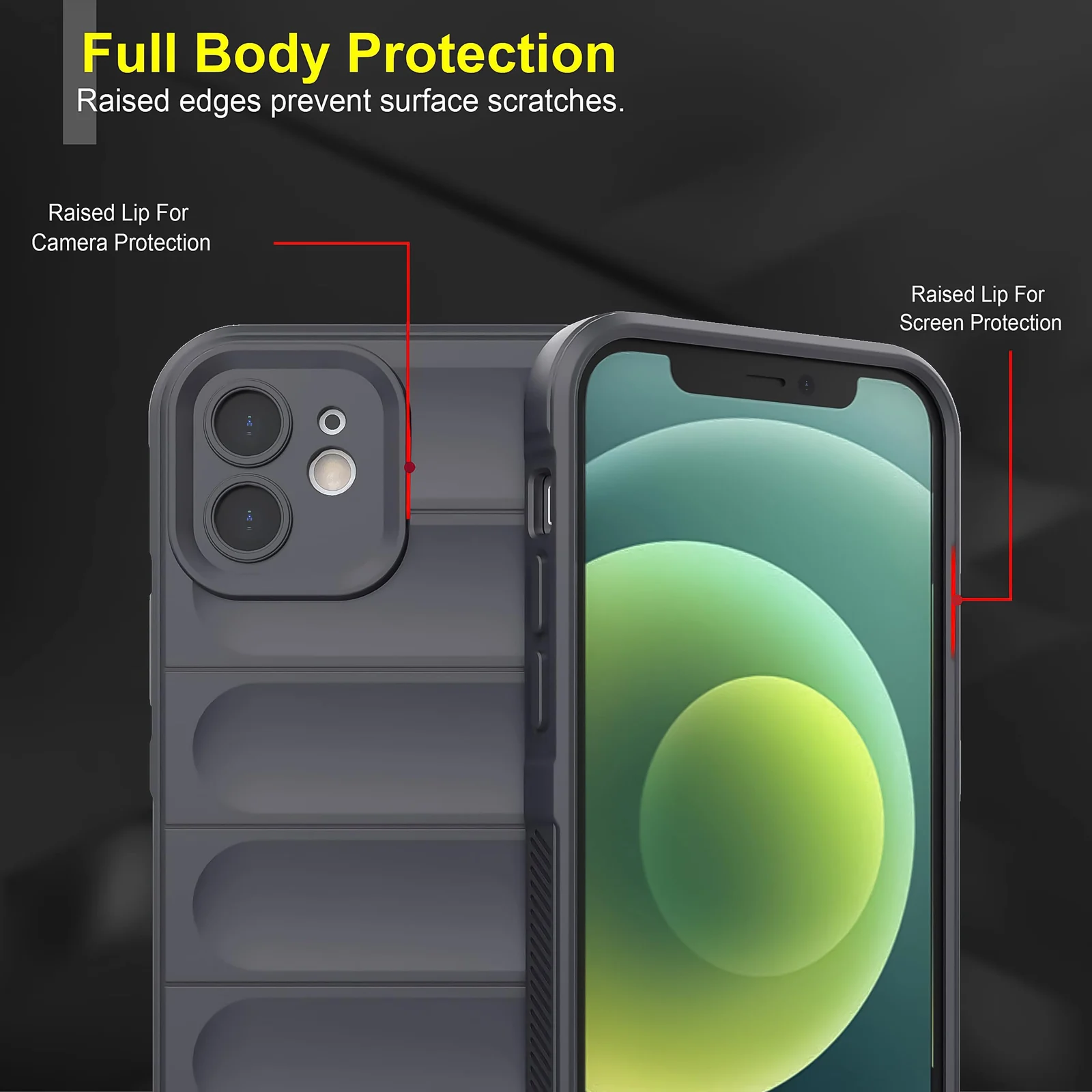 DL3 Mobilak Soft Silicone Protective Case for Apple iPhone 11 with Camera Protection and Shockproof Design - Dark Gray