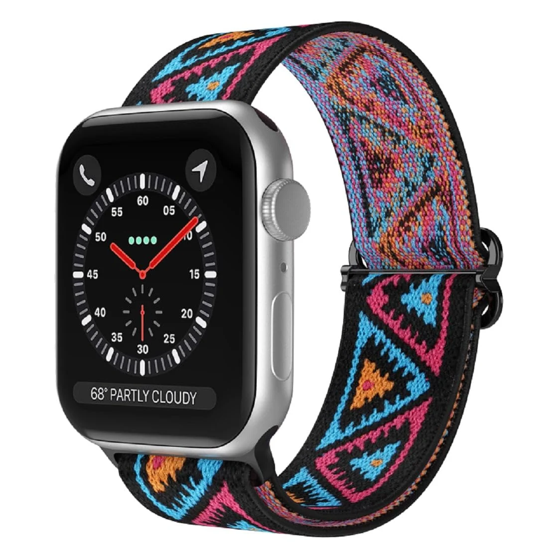 DL3 Mobilak Nylon Solo Loop Stretchy Straps For Apple Watch Band 49mm 45mm 44mm 42mm 41mm 40mm 38mm, Elastic Wristbands for Series 8 Ultra 7 6 5 4 3 2 1 Se (triangle, 42MM/44MM/45MM/49MM) - Red blue triangle