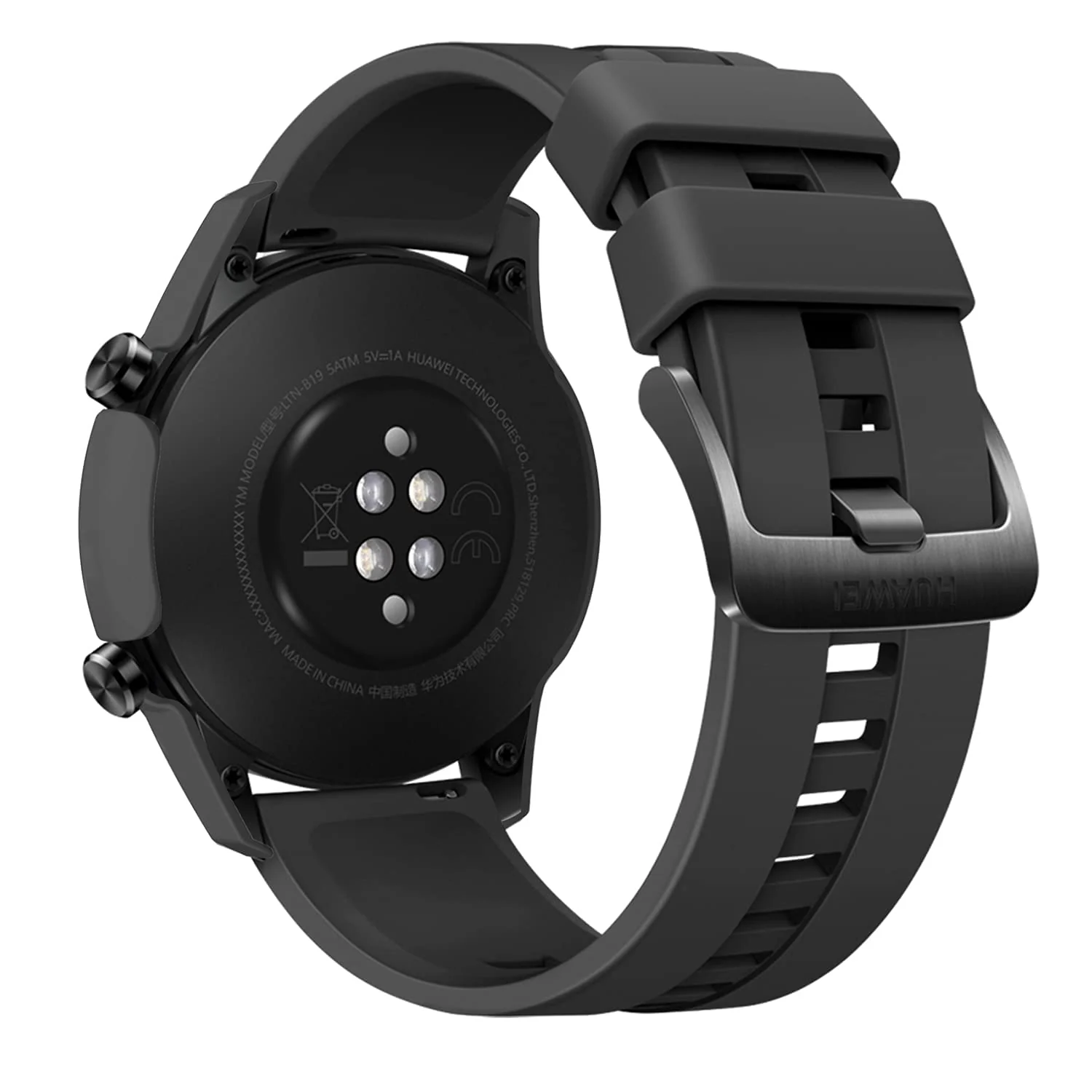 DL3 Mobilak Case Compatible with Huawei Watch GT2 46mm PC Cover with Bezel Tempered Glass Protection, Ultra Thin Full Protection for Huawei Watch GT 2 46 mm Protective Case - Black