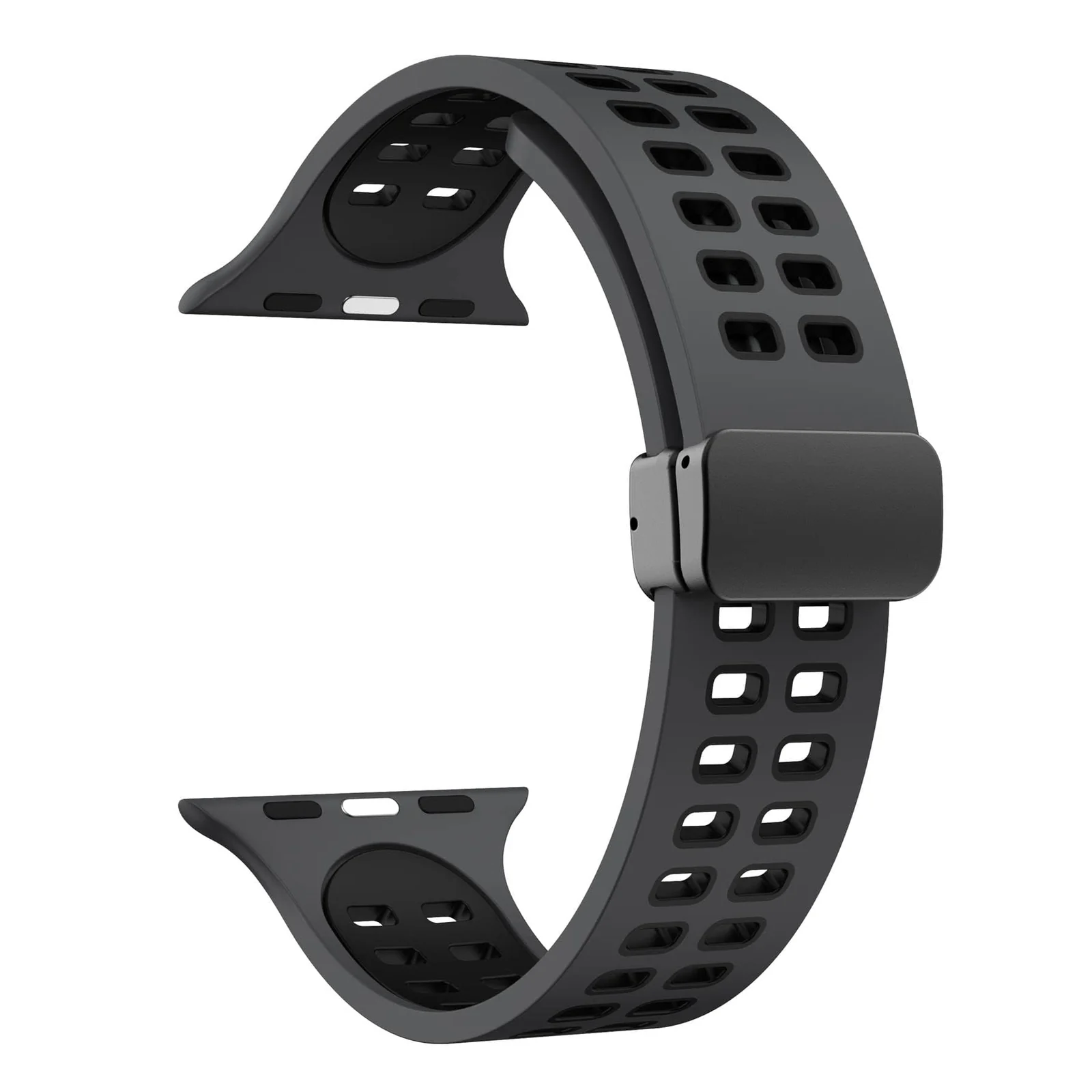 DL3 Mobilak Compatible with Apple Watch Ultra Band 49mm 45mm 44mm 42mm 41mm 40mm 38mm, Silicone Strap with Magnetic for iWatch Ultra SE Series 9 8 7 6 5 4 3 2 1 (, 38mm/40mm/41mm) - Black