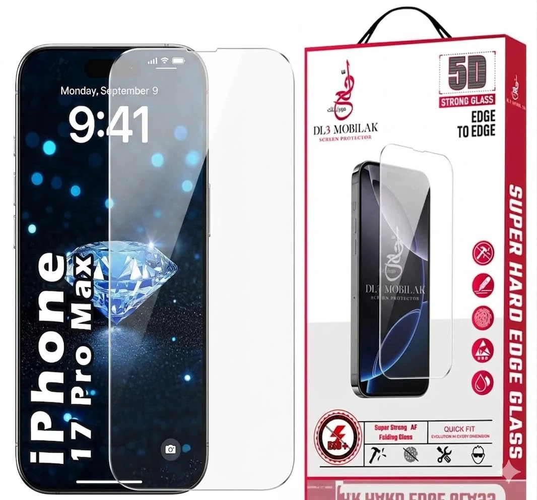 DL3 Mobilak for iPhone 17 Pro Max 6.9-Inch Tempered Glass Screen Protector, 9H Hardness Anti-Scratch Tempered Glass flim, Case Friendly, Anti-Scratch For - Clear