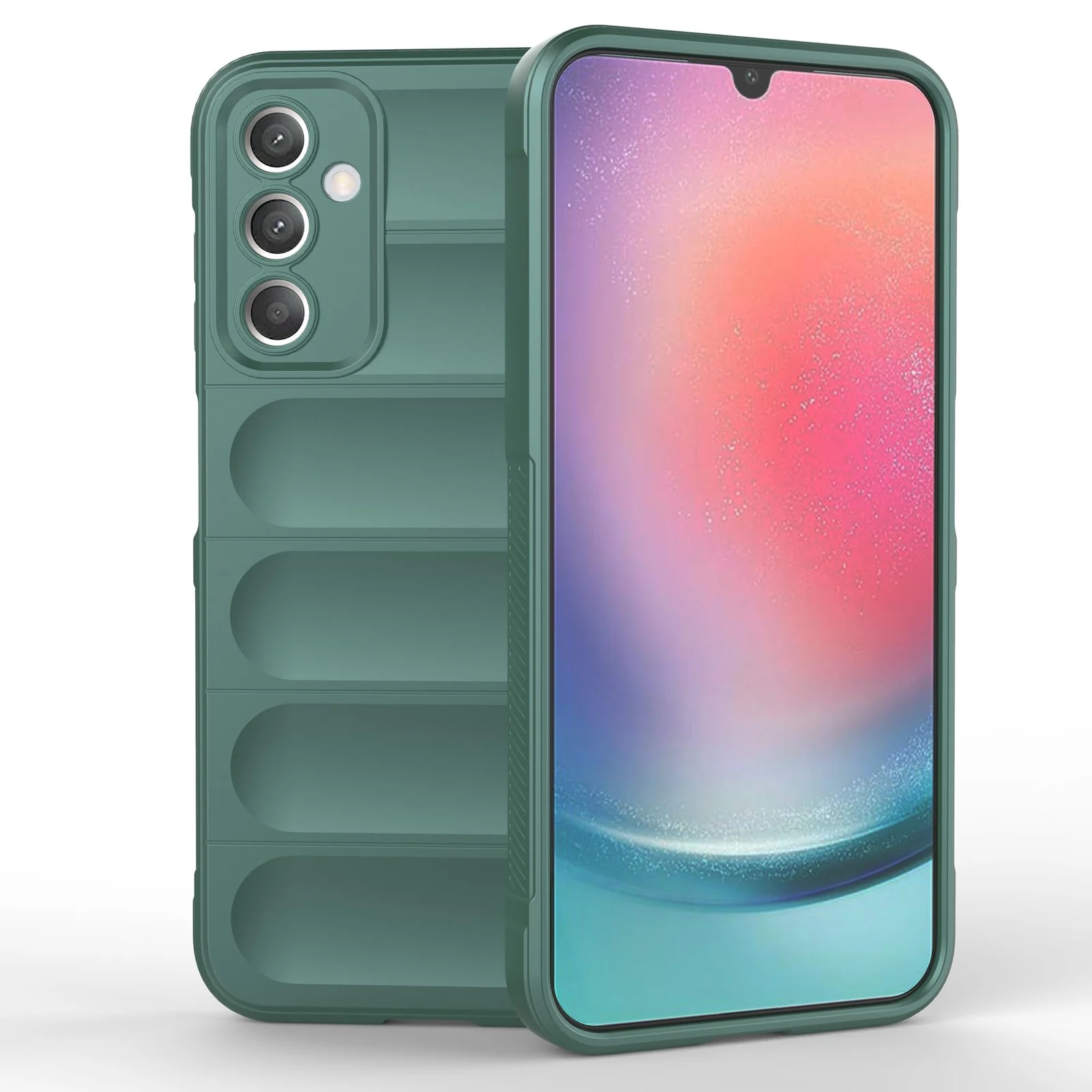 DL3 Mobilak Soft Silicone Protective Case for Samsung Galaxy A15 with Camera Protection and Shockproof Design - Green