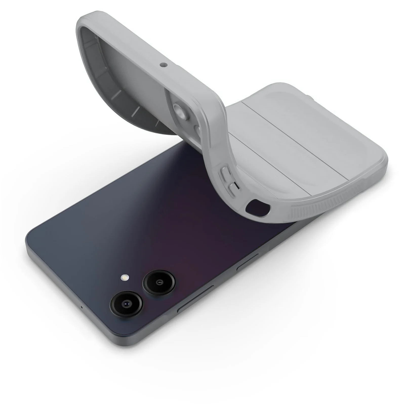 DL3 Mobilak Flexible Silicone and TPU Protective Case with Camera Protection for Samsung Galaxy A06 - Gray