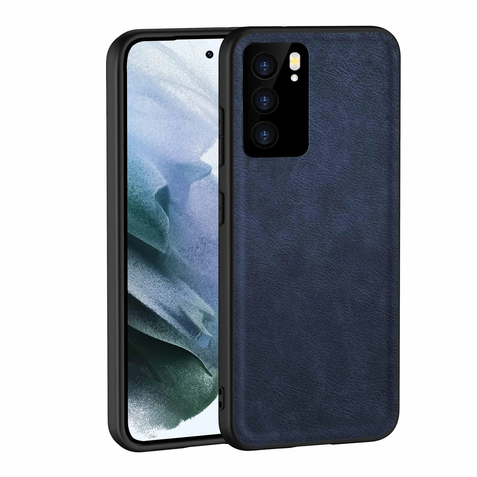 Dl3 Mobilak Case for Oppo Reno 6 5G Leather Case,Anti-Drop, Anti-Shock, Non-Slip Texture,Simple Cell Phong Cover (Black)