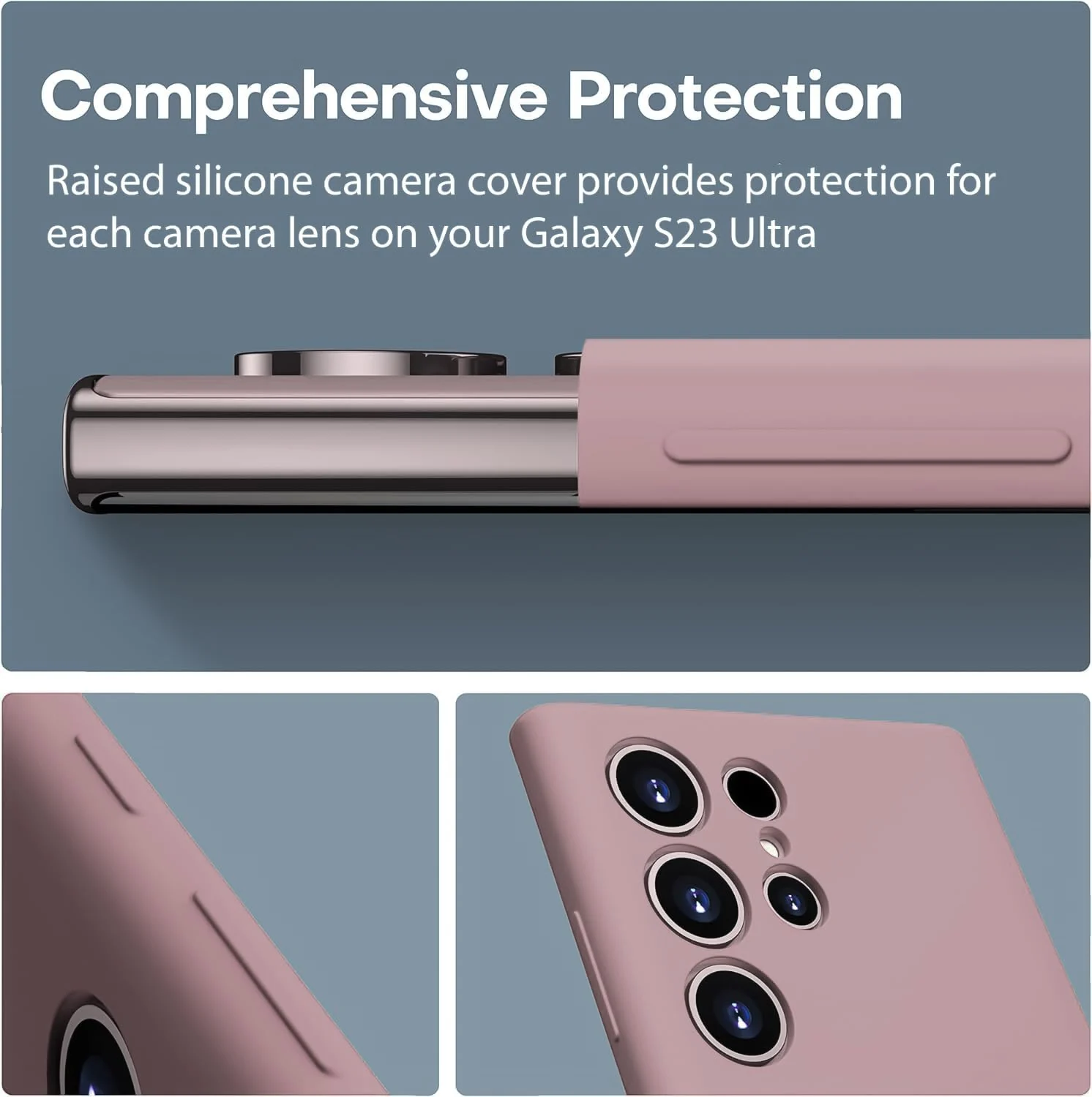 DL3 Mobilak Silicone Protective Case for Samsung Galaxy S22 Ultra 5G, Shock-absorbing protection, Scratch-resistant surface, Soft microfiber lining - Cashmere