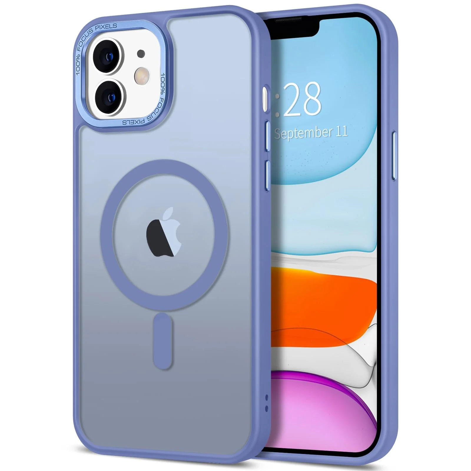 DL3 Mobilak Wallet Case with Card Slot for iPhone 11 with Ring Holder and Magnetic Car-Mount Support - Baby Blue