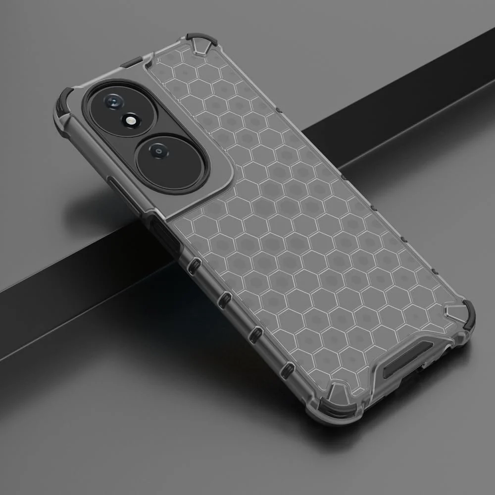 DL3 Mobilak Clear PC and TPU Protective Case for Honor X7B with Shockproof Design - Black
