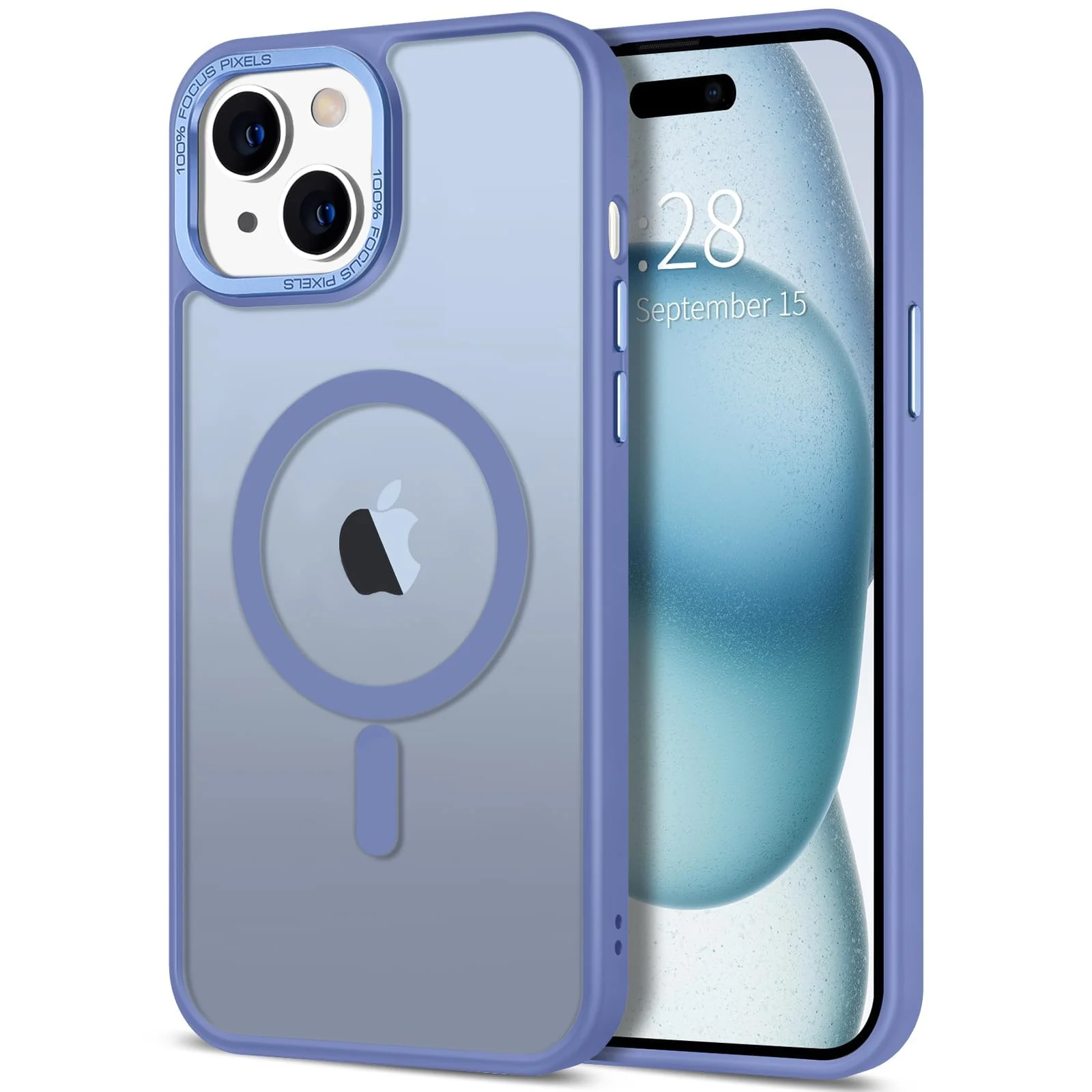 DL3 Mobilak Case for iPhone 13/iPhone 14 6.1-Inch Magnetic Translucent Matte Phone Cases [Compatible with MagSafe] Thin Slim Fit Shockproof Bumper Hard Protective Cover for Men Girls - Baby Blue