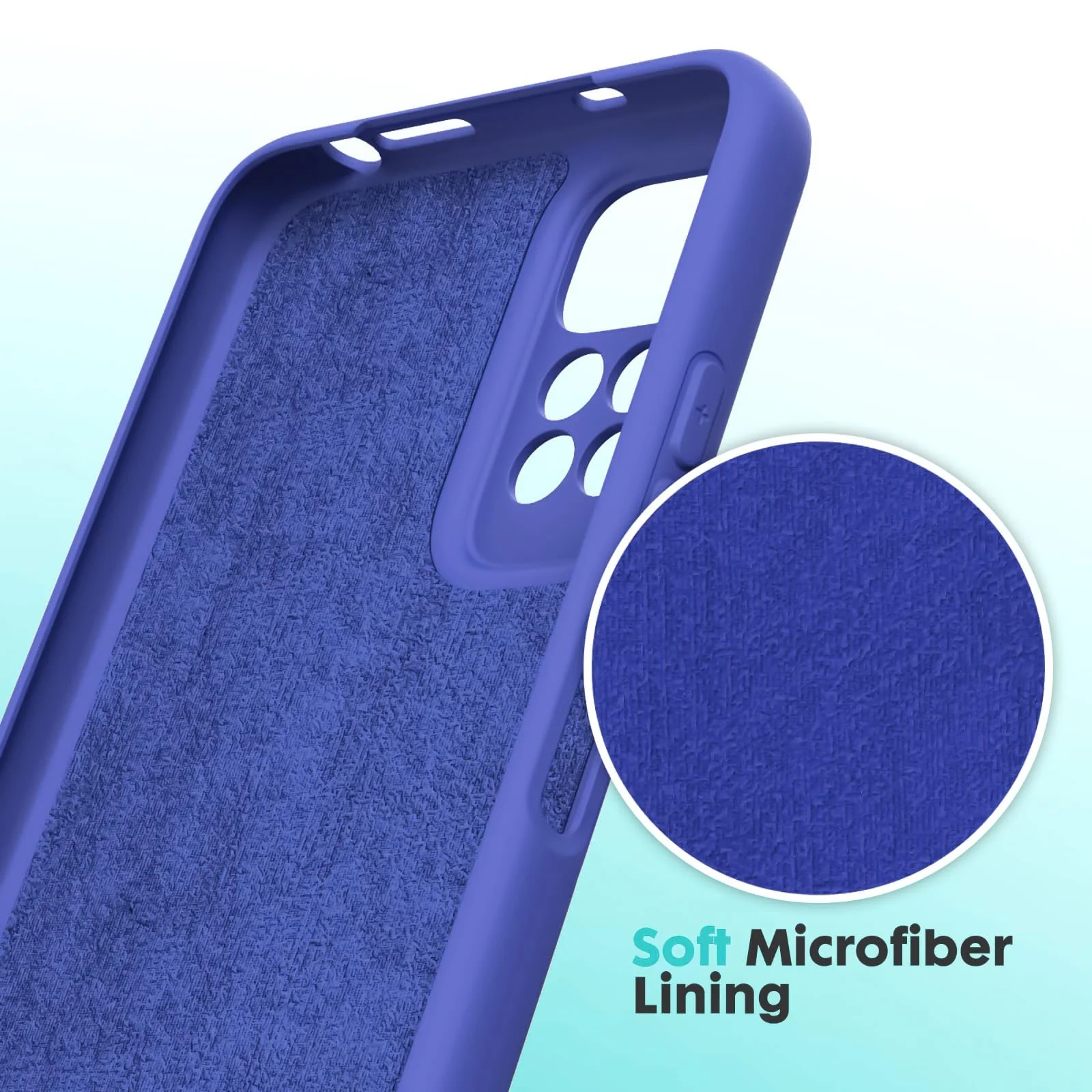 DL3 Mobilak Liquid Silicone Protective Case with Soft Microfiber Lining with Full Camera Protection for Xiaomi Redmi Note 12 Pro 4G / Redmi Note 11 Pro 4G&5G - Light Blue