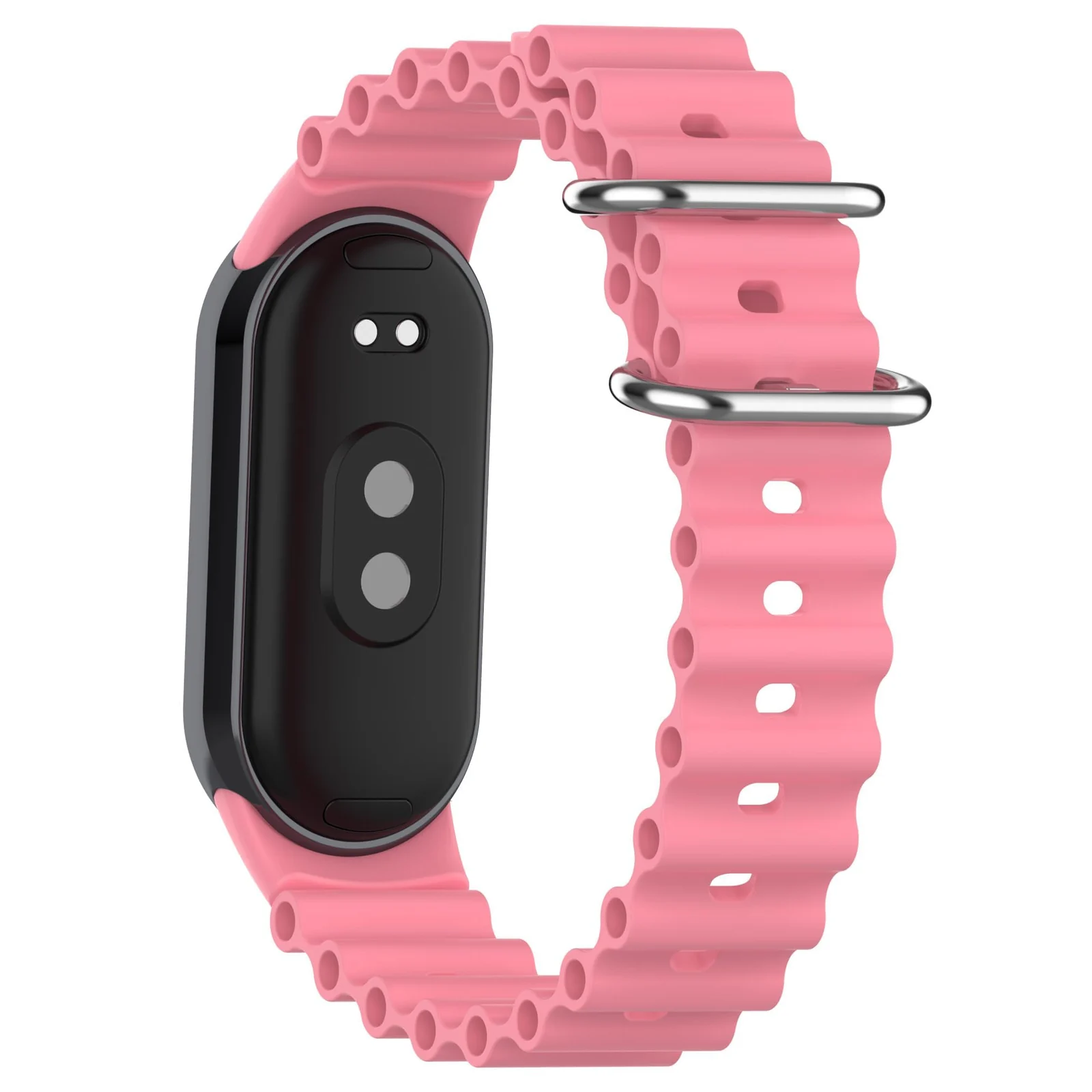 DL3 Mobilak Ocean Band for Xiaomi Mi Band 9 / Xiaomi Mi Band 8, Adjustable Silicone Stretchy Sport Strap Women Men Replacement Wristband For Xiaomi Smart Band 8 / Xiaomi Smart Band 9 - Pink