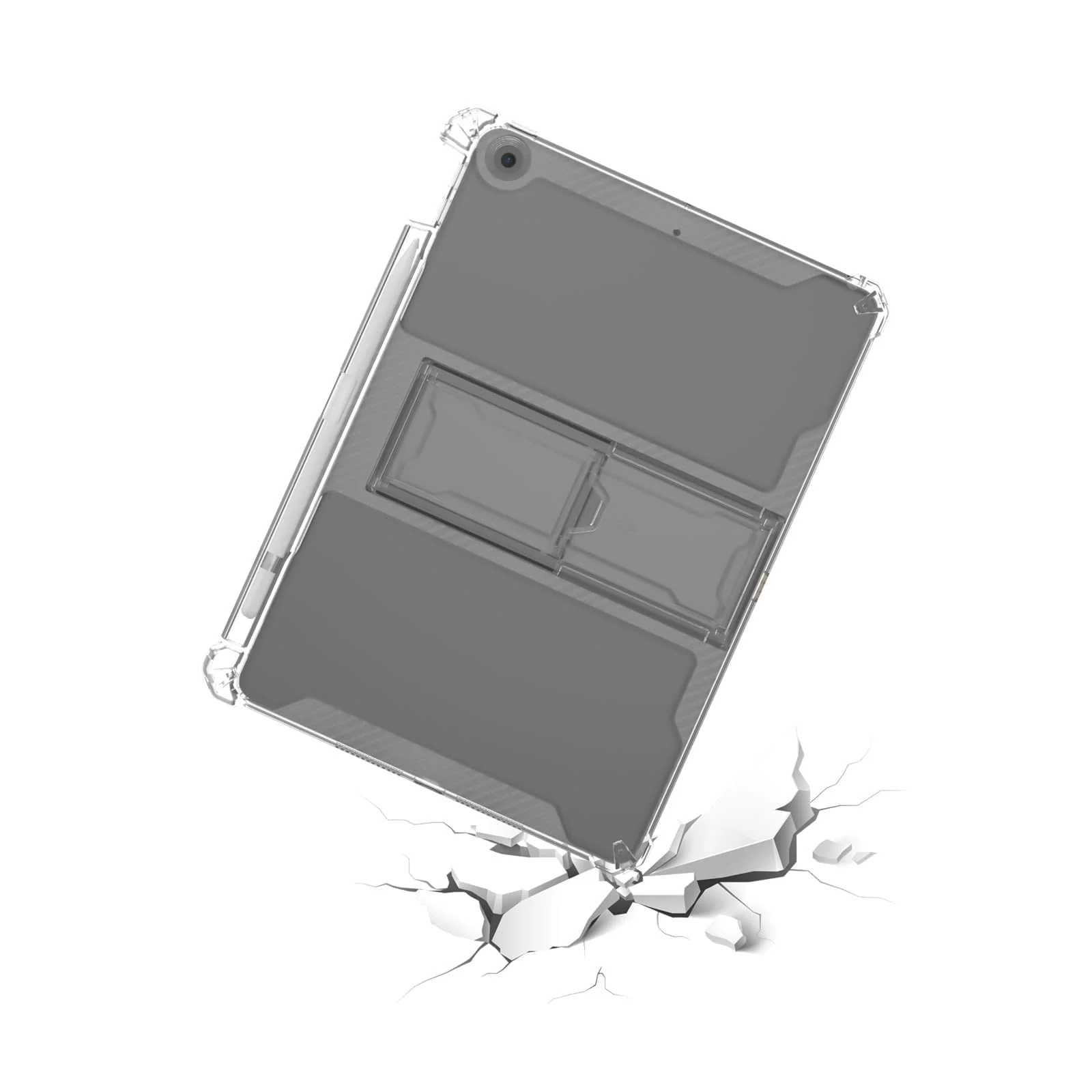 "DL3 Mobilak Transparent Stand Case for Huawei MatePad T10s 10.1""/ T10 9.7""/Honor Pad X8 10.1"" 2022/X8 Lite 9.7""/MatePad T10s 10.1"", Slim Lightweight Bumper, Kickstand Cover, with Pencil Holder - Clear"
