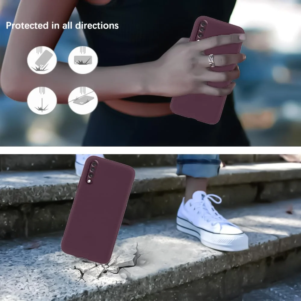 DL3 Mobilak Soft Silicone Gel Bumper Case for Samsung Galaxy A70 / A70s - Wine Red