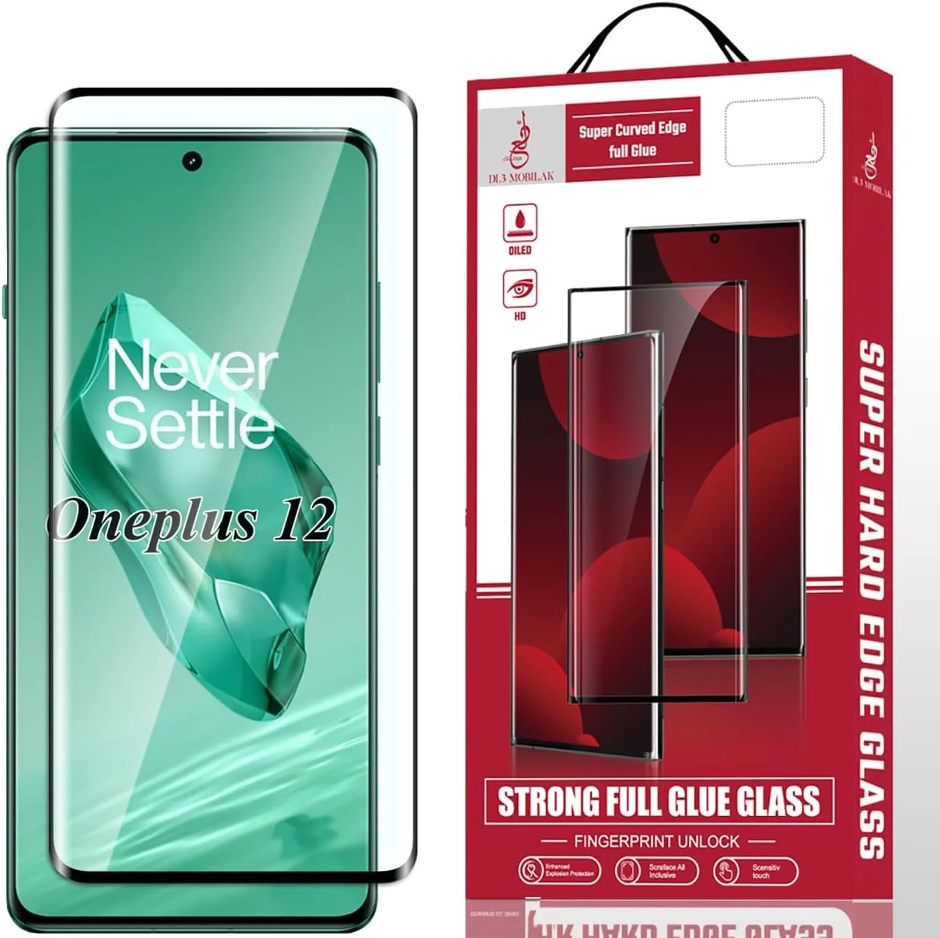 DL3 Mobilak Screen Protector for OnePlus 12 5G, Tempered Glass Screen Saver Premium HD Protective, Scratch Resistant, NO-Bubble, 9H Hardness, Full Coverage Film - Clear