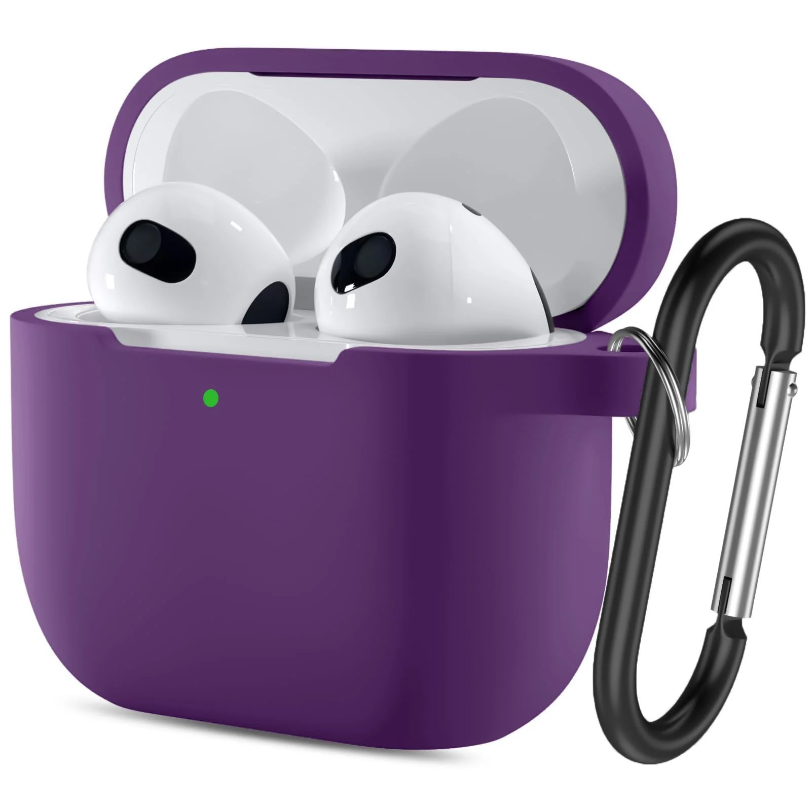 DL3 Mobilak AirPods 3 Case Cover, Silicone Protective Accessories Skin with Keychain Compatible with Apple AirPod 3rd Generation 2021 for Women Girl, Front LED Visible
