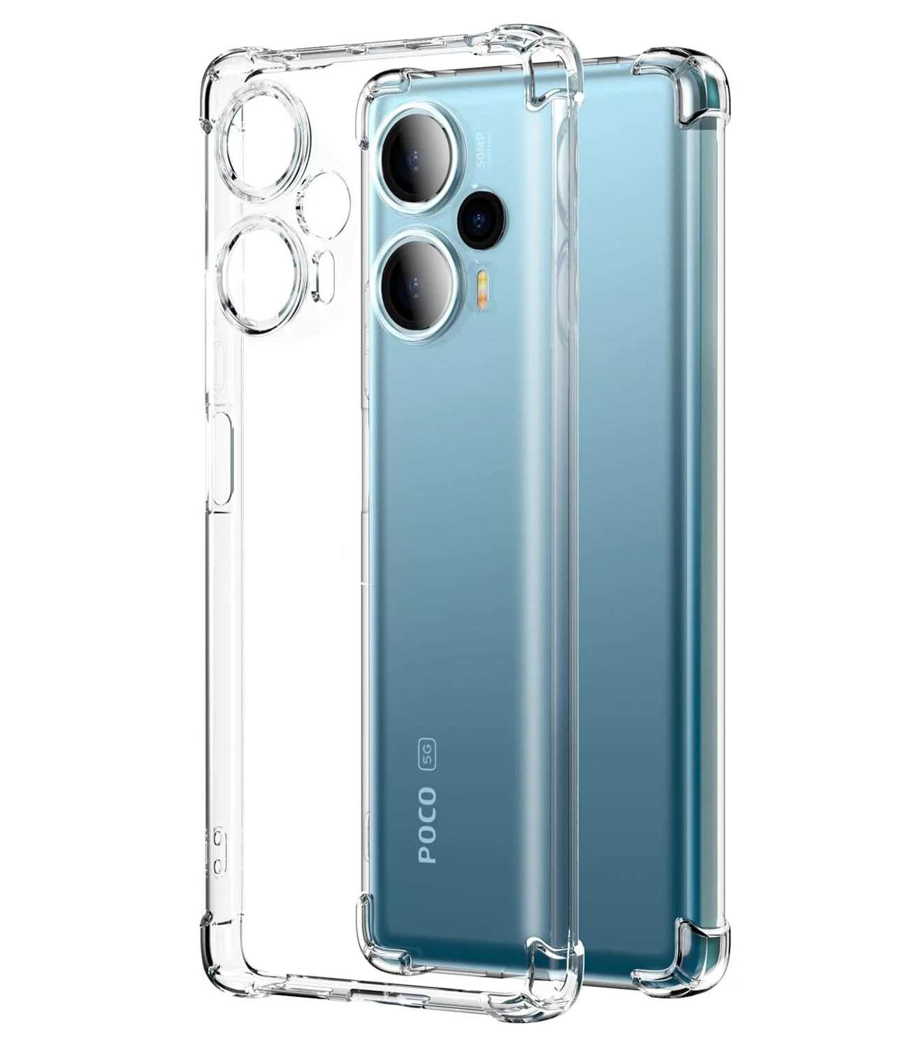 DL3 Mobilak Case Compatible with Poco F5 / Redmi Note 12, Cover Silicone TPU Gorilla Anti-shock Protector Camera Shockproof Corners - Clear