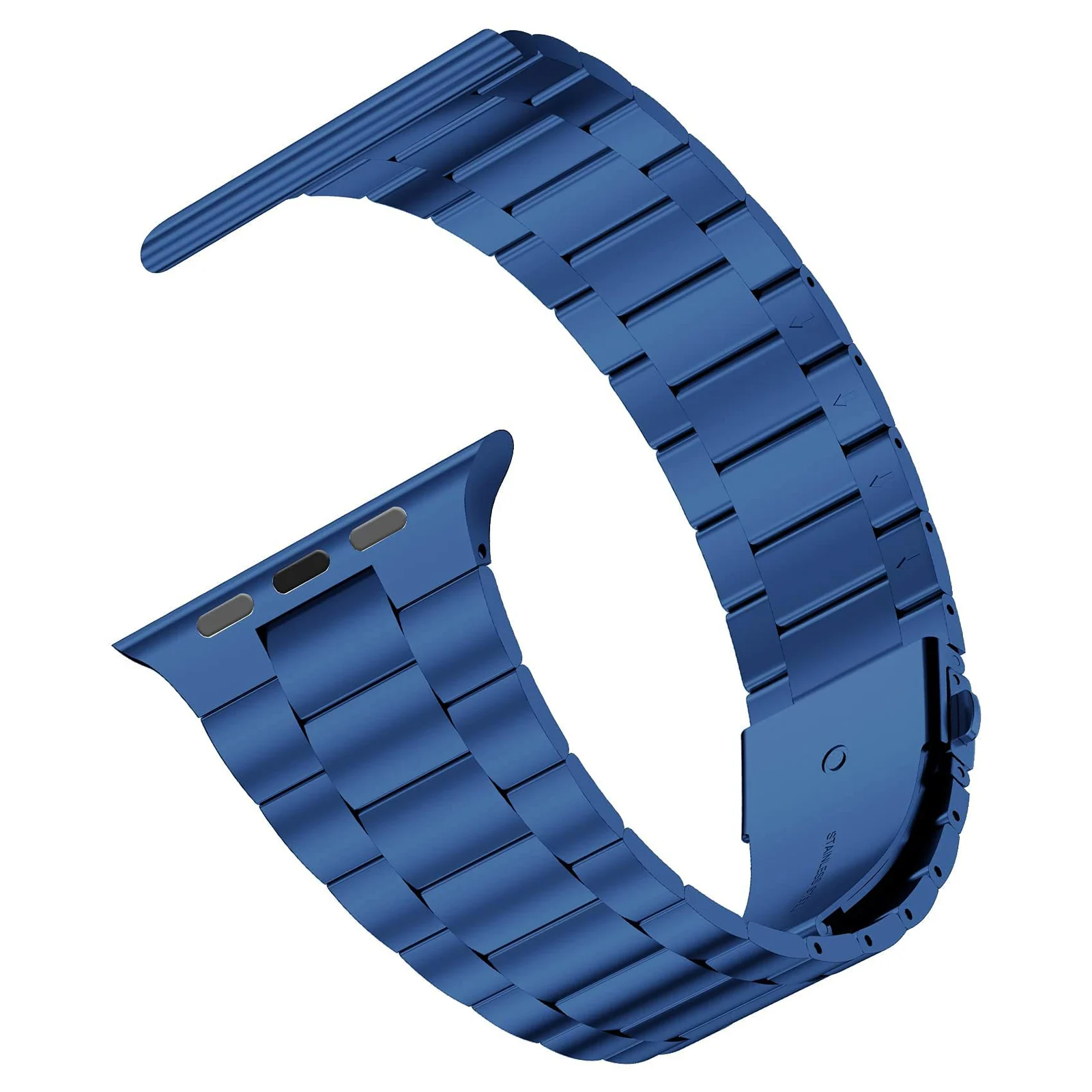 DL3 Mobilak Stainless Steel Band with Case Compatible with Apple Watch Band 45mm Series 9/8/7, Men Woman Business Strap with Protective Bumper Cover for iWatch Series 7/8/9 45mm - Blue