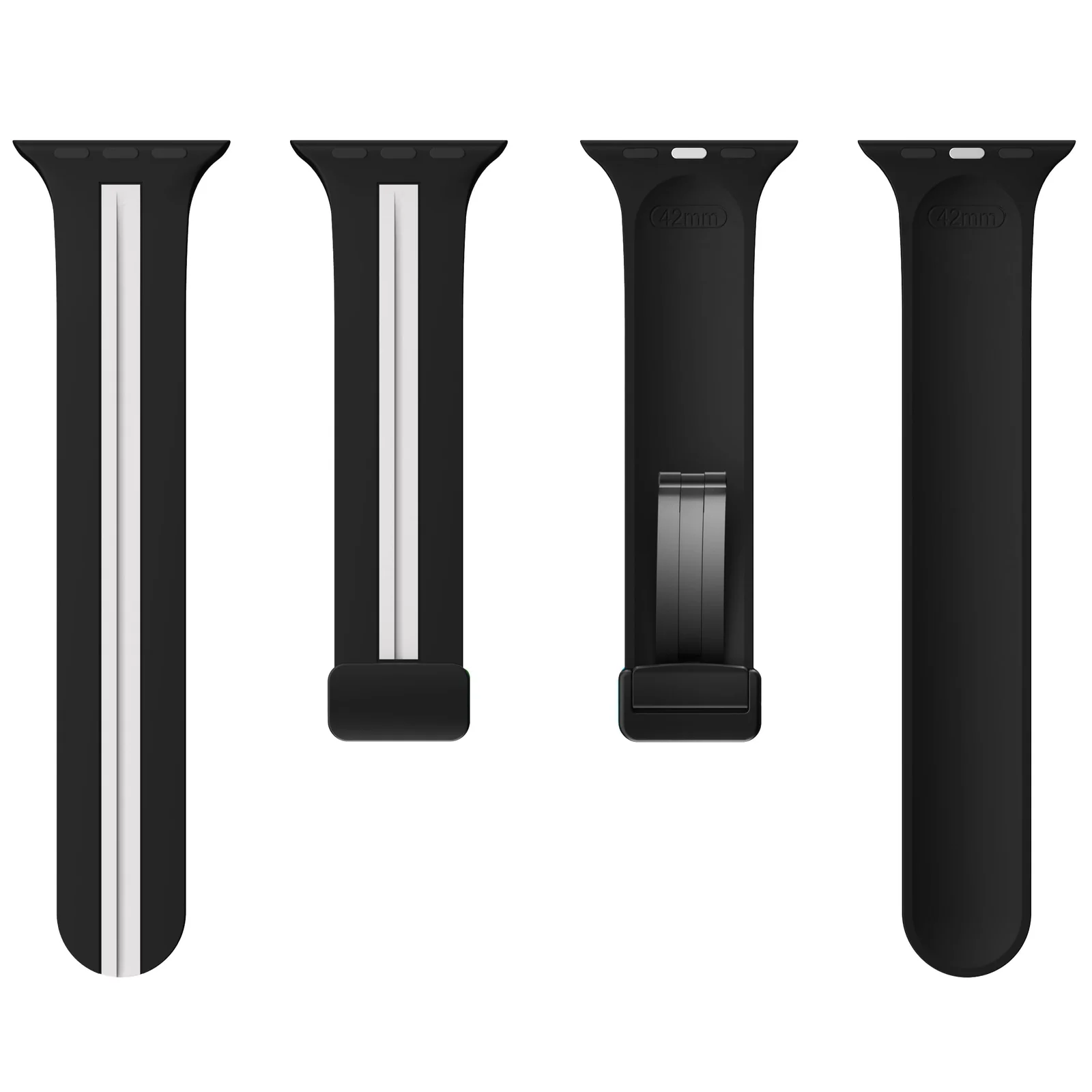 DL3 Mobilak Magnetic Strap for Apple Watch Band 49mm 45mm 44mm 41mm 40mm 38mm 42mm, Sport Silicone Replacement Wristband Strap for iwatch Series 9 8/7/6/5/4/3/2/SE (38mm/40mm/41mm) - Black White
