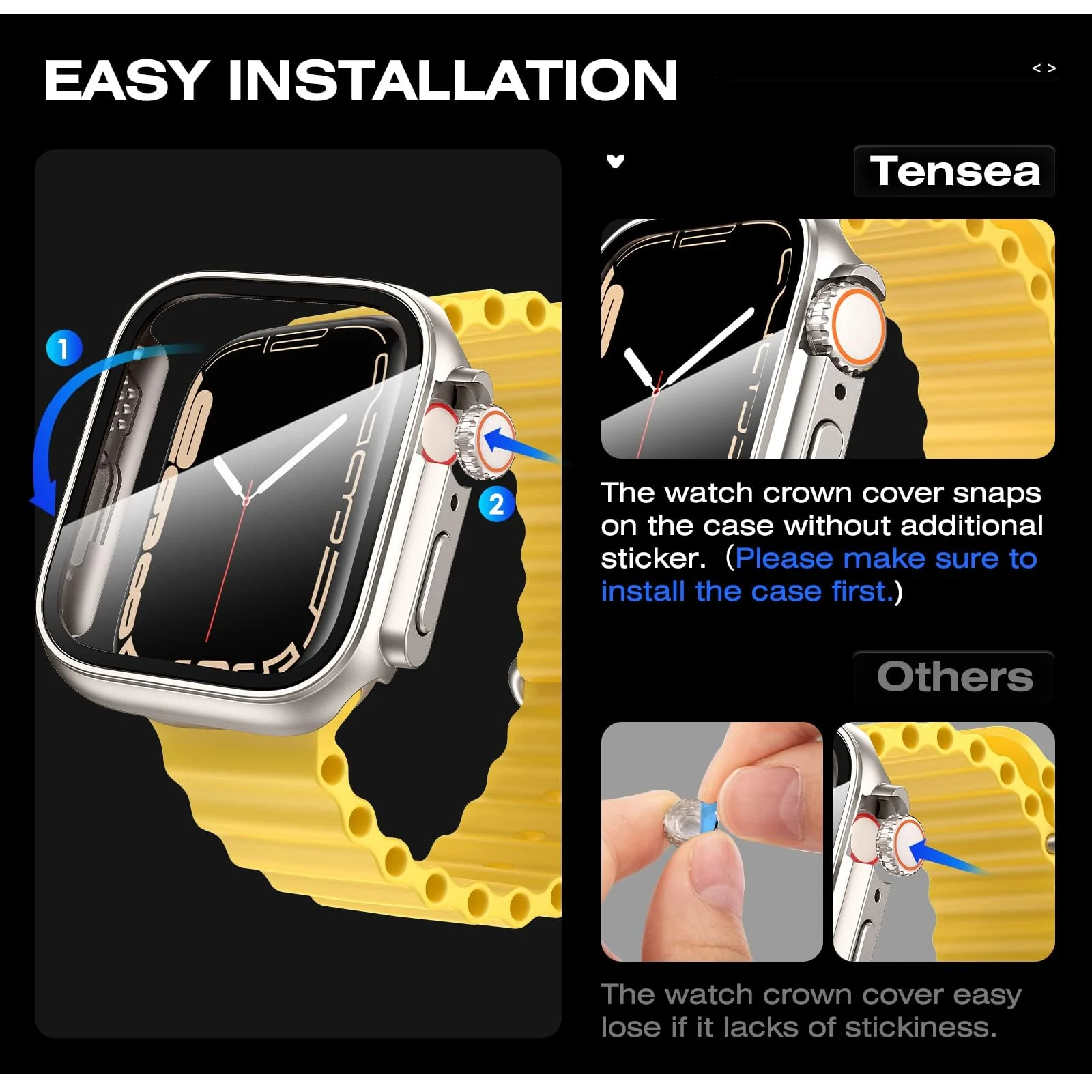 DL3 Mobilak for Apple Watch 44mm Screen Protector Case, [Looks Like Ultra Protector Case] Built-in Tempered Glass Screen Unique Design Case Cover for iWatch 44mm Series 6/5/4/SE2/SE - Starlight