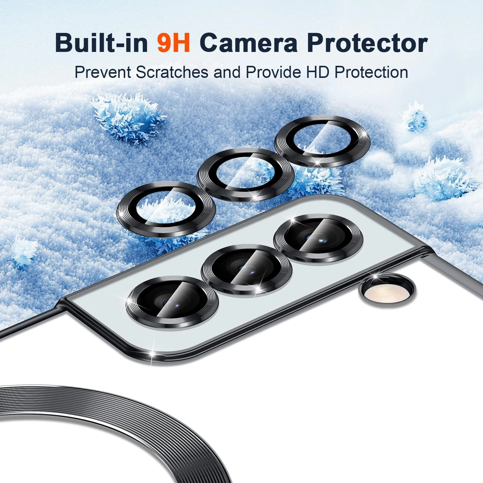 DL3 Mobilak Clear MagSafe-Compatible TPU Case and Camera Lens Protector for Samsung Galaxy S22 Plus - Blue