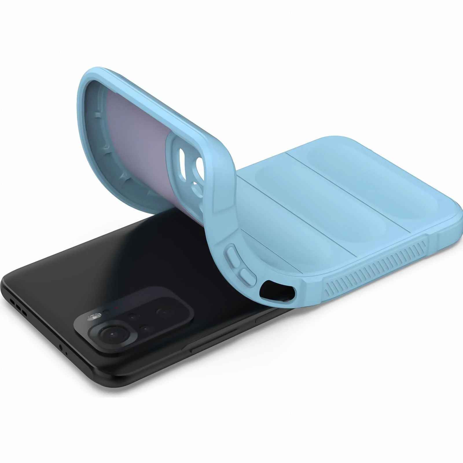 DL3 Mobilak Flexible Silicone and TPU Protective Case with Camera Protection for Xiaomi Redmi Note 10 4G / Note 10S - Baby Blue