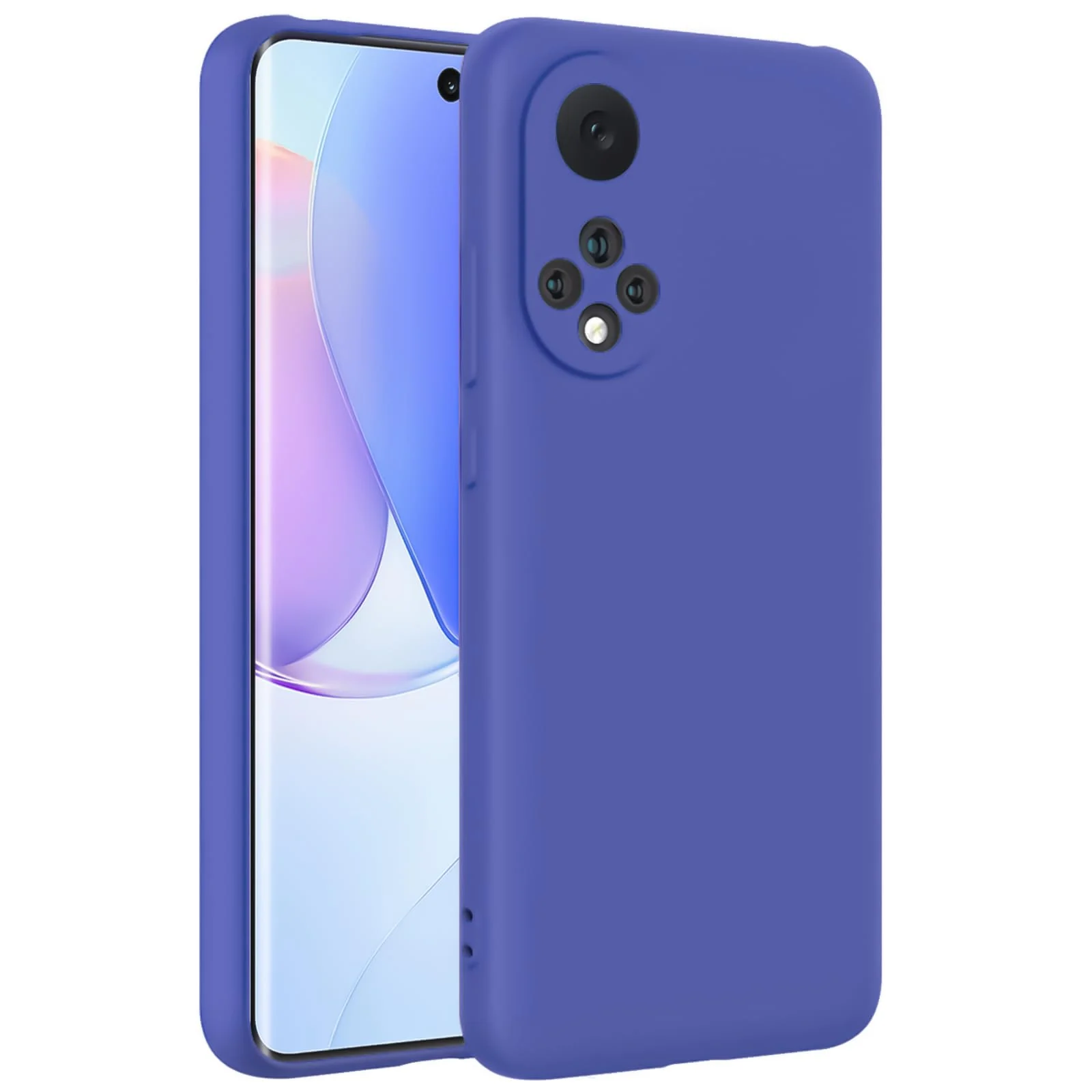 DL3 Mobilak Soft Silicone Protective Case for Honor 50 / Huawei Nova 9 with Microfiber Lining and Shockproof Design - Light Blue