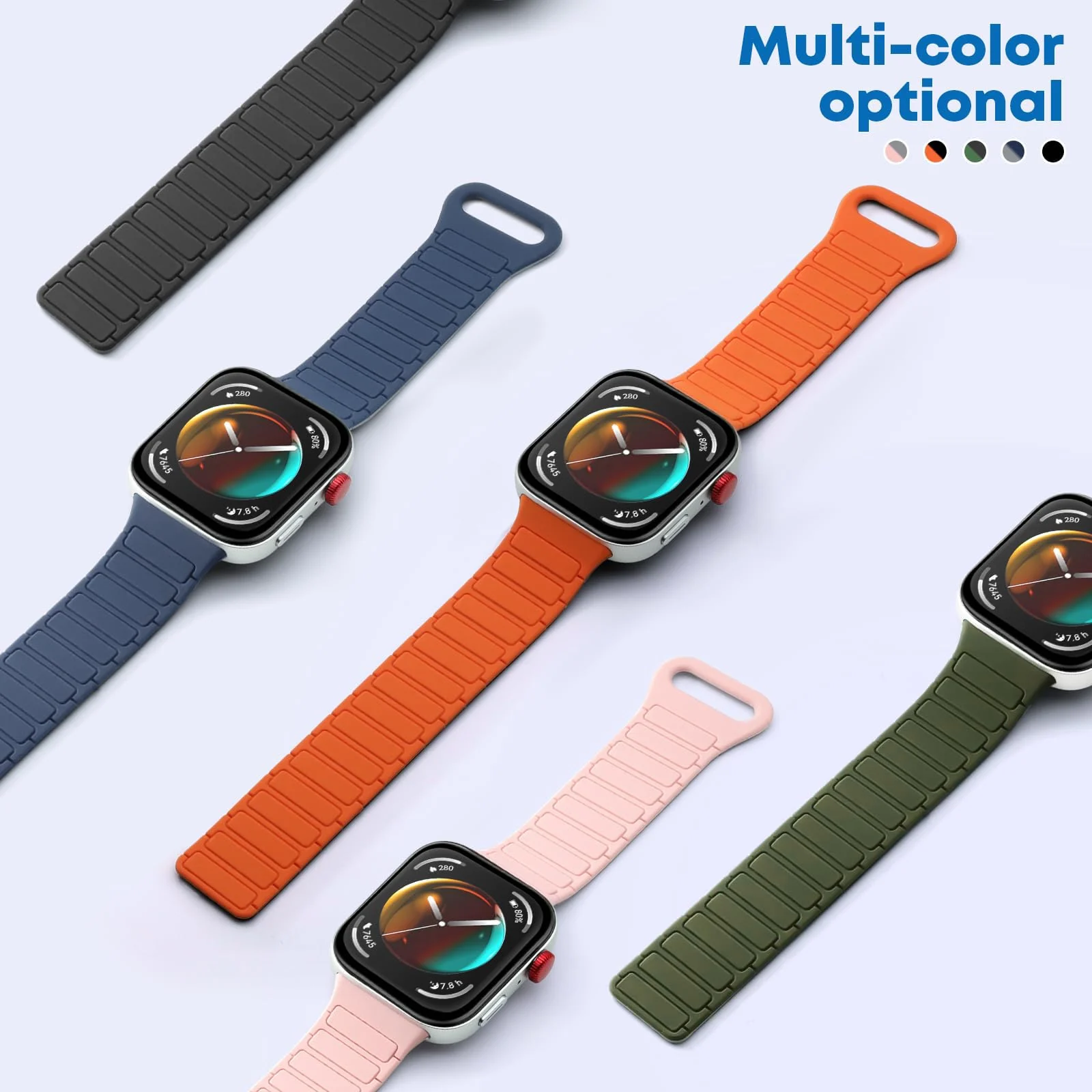 DL3 Mobilak Magnetic Strap for Huawei Watch Fit 4 Pro/Fit4/Fit 3 Replacement Straps Strong Silicone, Easy to Wear, Waterproof, Sporty, Daily Wear Watchbands for Men and Women - Pink