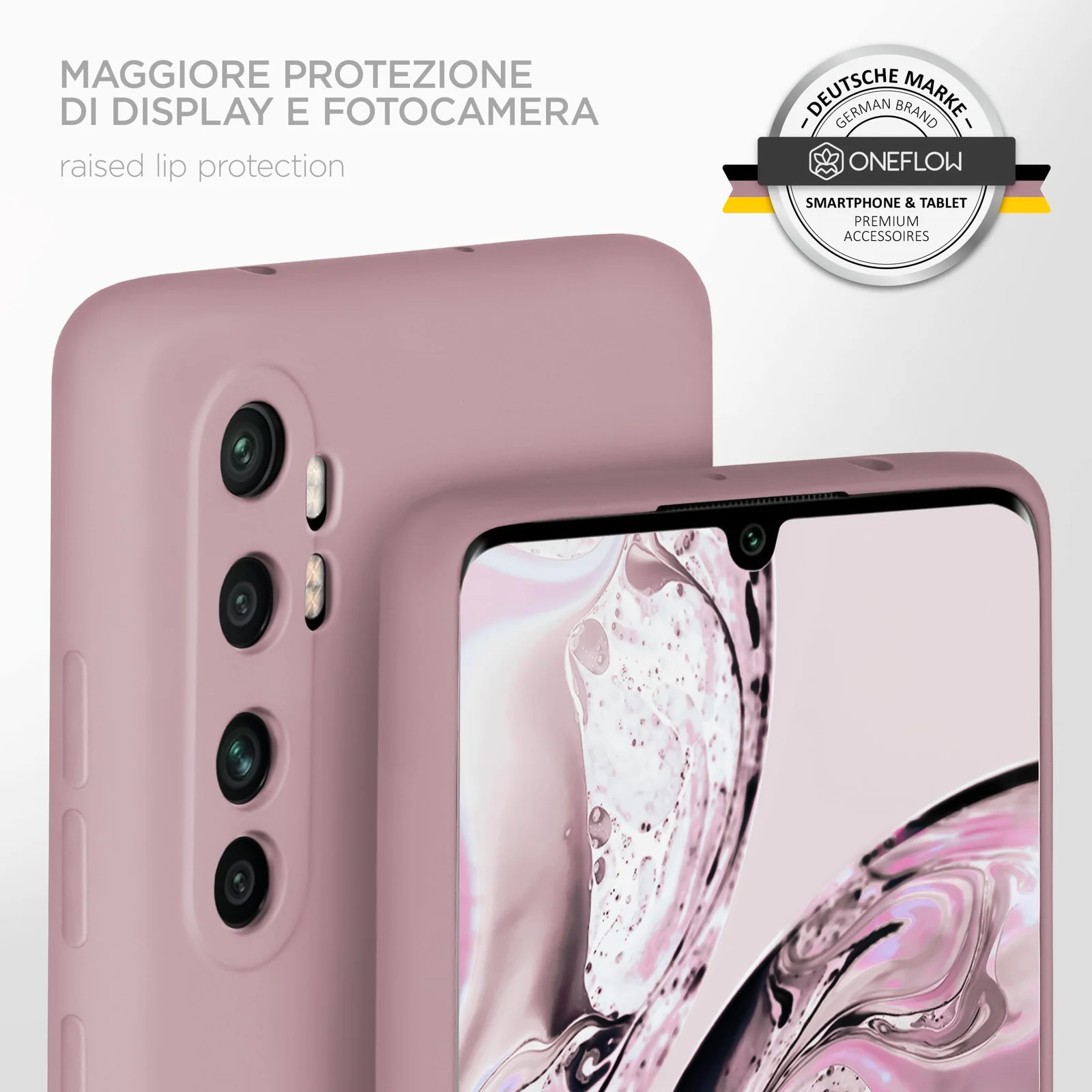 DL3 Mobilak Xiaomi Mi Note 10 Lite Case, Soft Flexible Silicone Gel Rubber Bumper Cover, Full Body Shockproof Protective Phone Case - Cashmere
