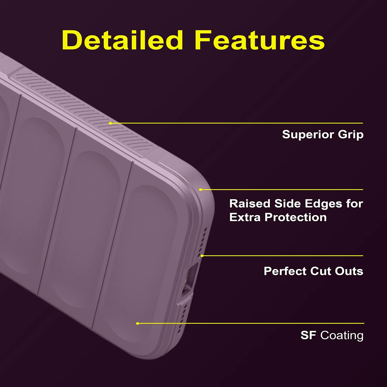 DL3 Mobilak Flexible Silicone and TPU Protective Case with Camera Protection for Apple iPhone 12 - Purple