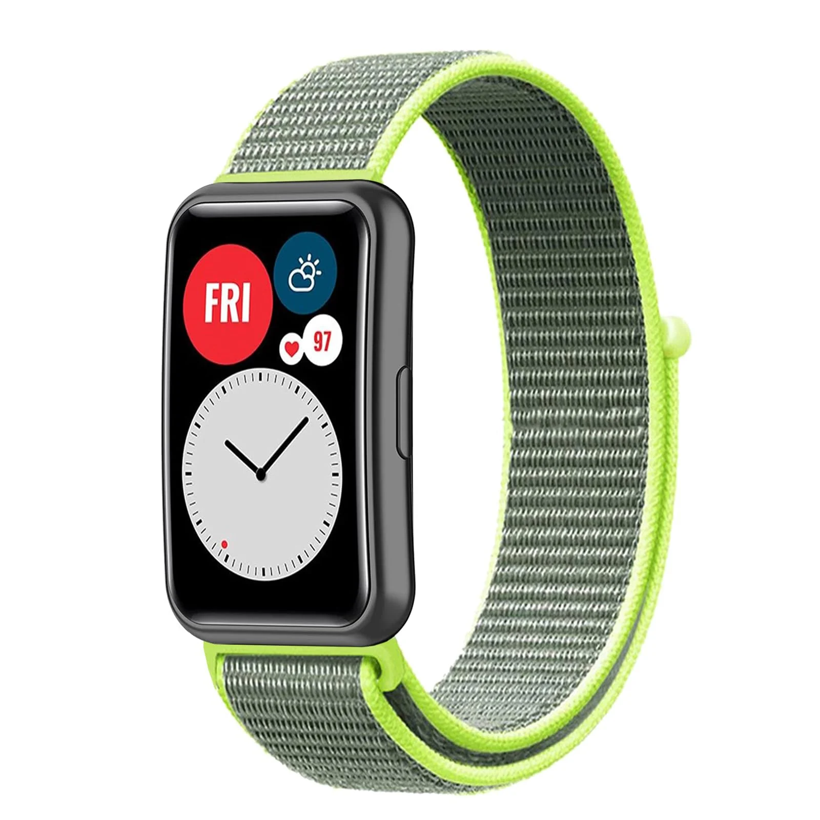 DL3 Mobilak Nylon Strap for Huawei Watch Fit Watch Band, Men and Women Breathable Elastic Bracelet, Adjustable Straps Replacement Band Sport Watchband for Huawei Watch Fit - Bright Yellow