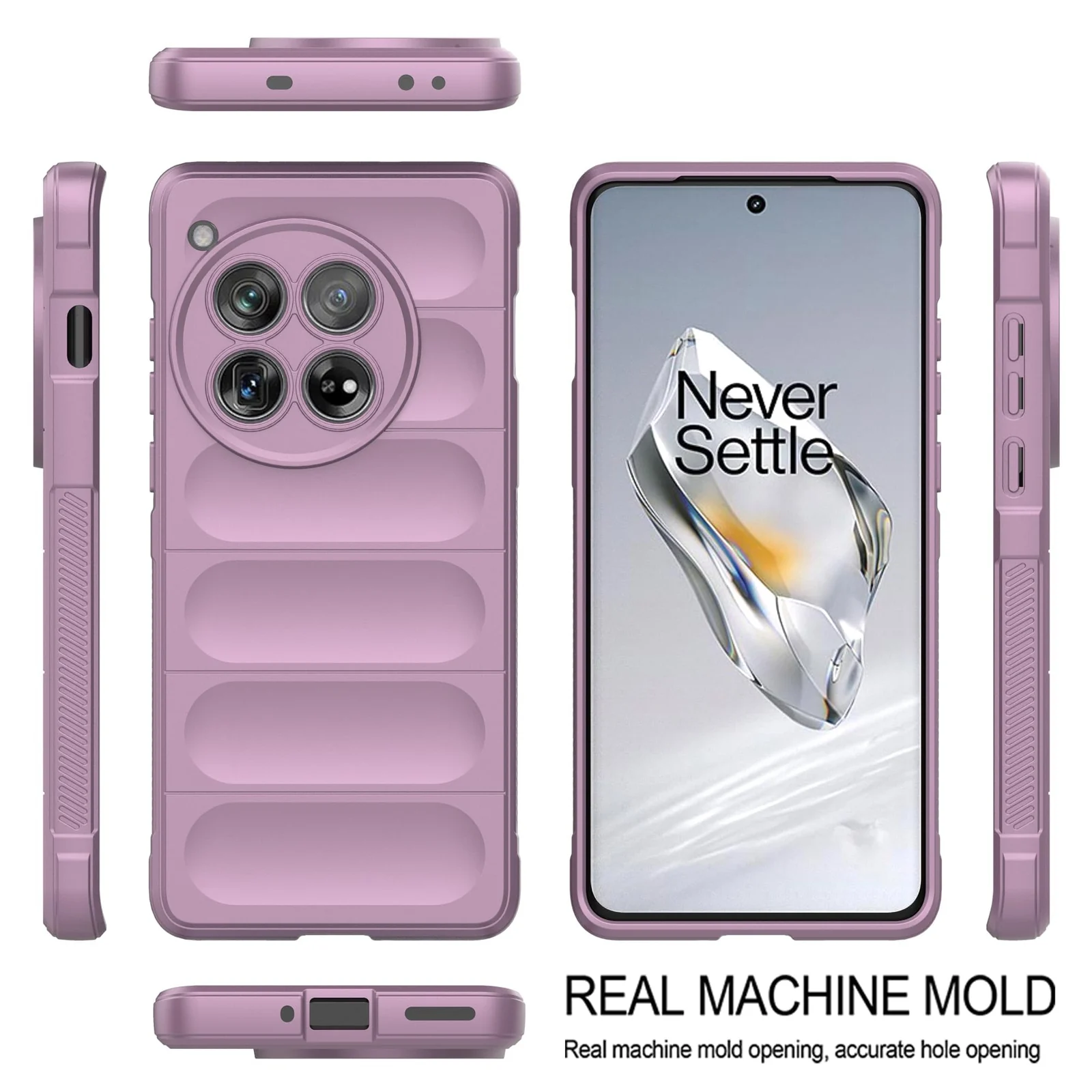 DL3 Mobilak Flexible Silicone and TPU Protective Case with Camera Protection for Oneplus 12R 5G / Oneplus Ace 3 - Purple