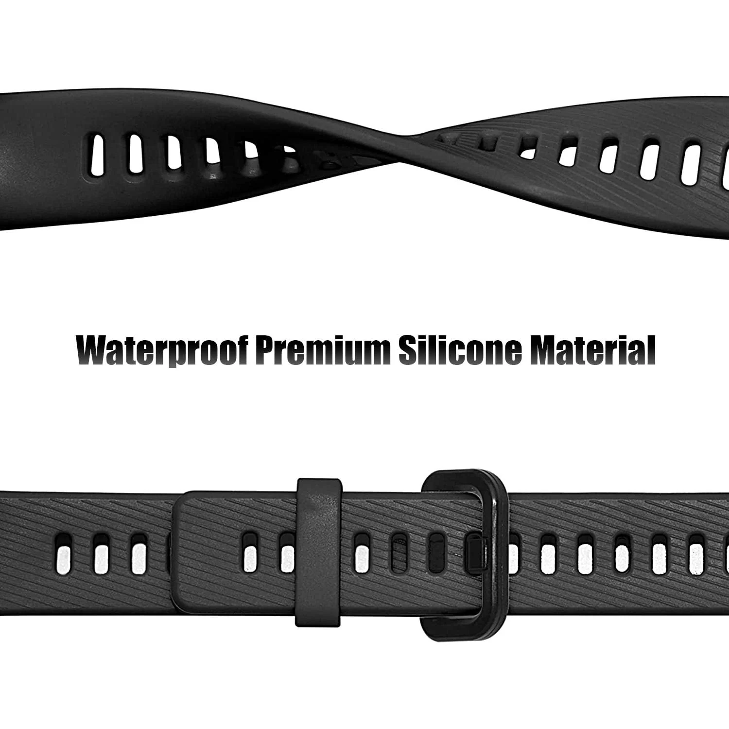 DL3 Mobilak Strap Compatible with Huawei Band 4 Pro/Huawei Band 3 Pro/Huawei Band 3, Soft Silicone Sports Bracelet for Huawei Band 4 Pro/Band 3 Pro/Band3 - Black