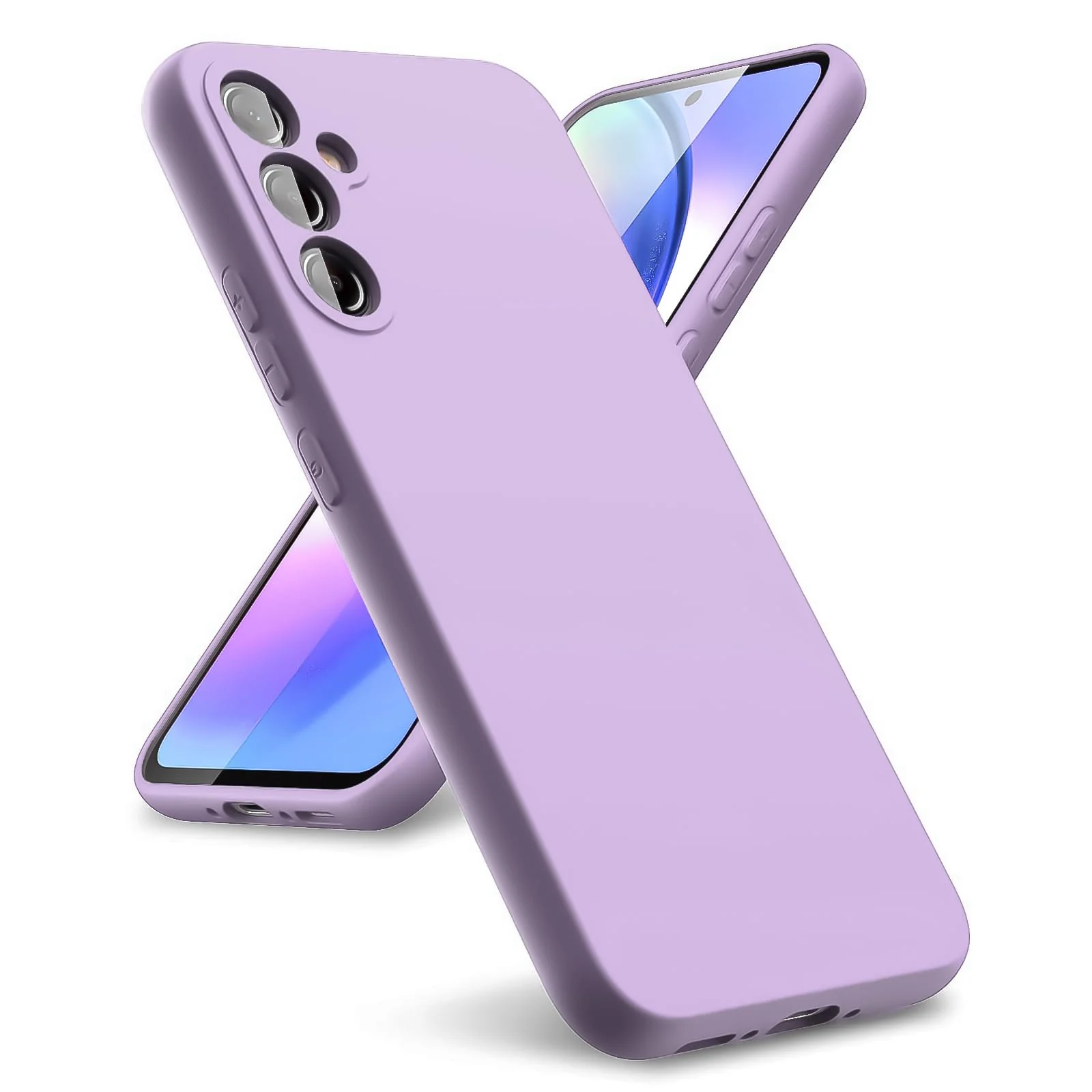 DL3 Mobilak Silicone Protective Case for Samsung Galaxy A24 4G, Shock-absorbing protection, Scratch-resistant surface, Soft microfiber lining - Lavender