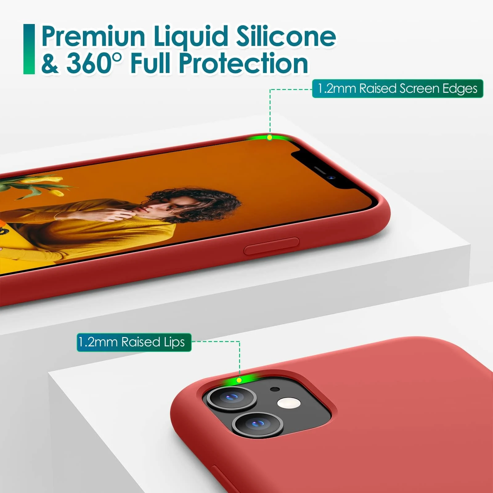 DL3 Mobilak Compatible with iPhone 11 (6.1 Inch) Case, Liquid Silicone Case, Full Body Protective Cover, Shockproof, Slim Phone Case, Anti-Scratch Soft Microfiber Lining - Orange