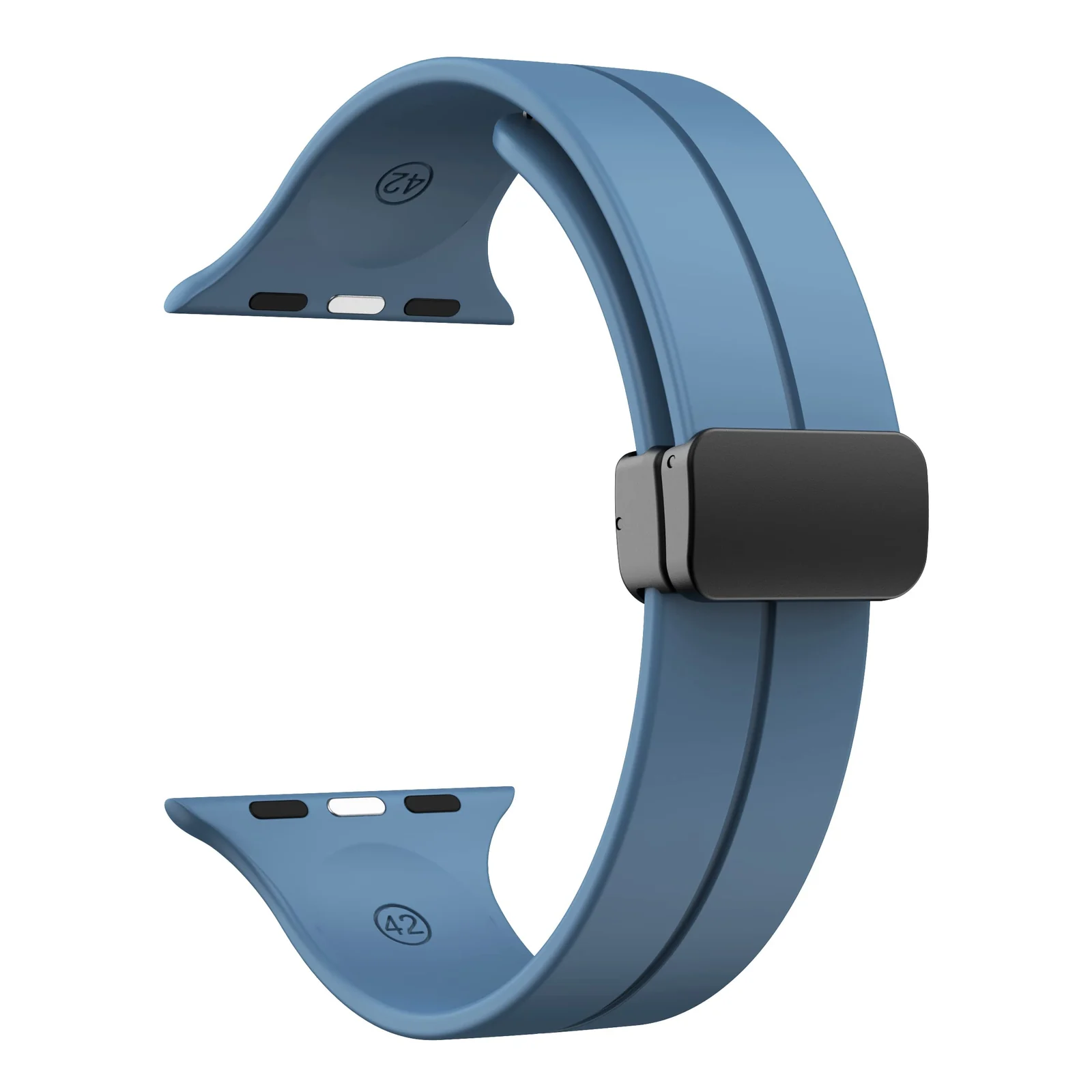 DL3 Mobilak Magnetic Bands for Apple Watch Ultra/Ultra 2 Band 49mm 45mm 44mm 42mm 41mm 40mm 38mm, Soft Sport Silicone Strap for iwatch Series 9/8/7/6/5/4 (Star Blue, 42mm/44mm/45mm/49mm), unisex-adult - Black