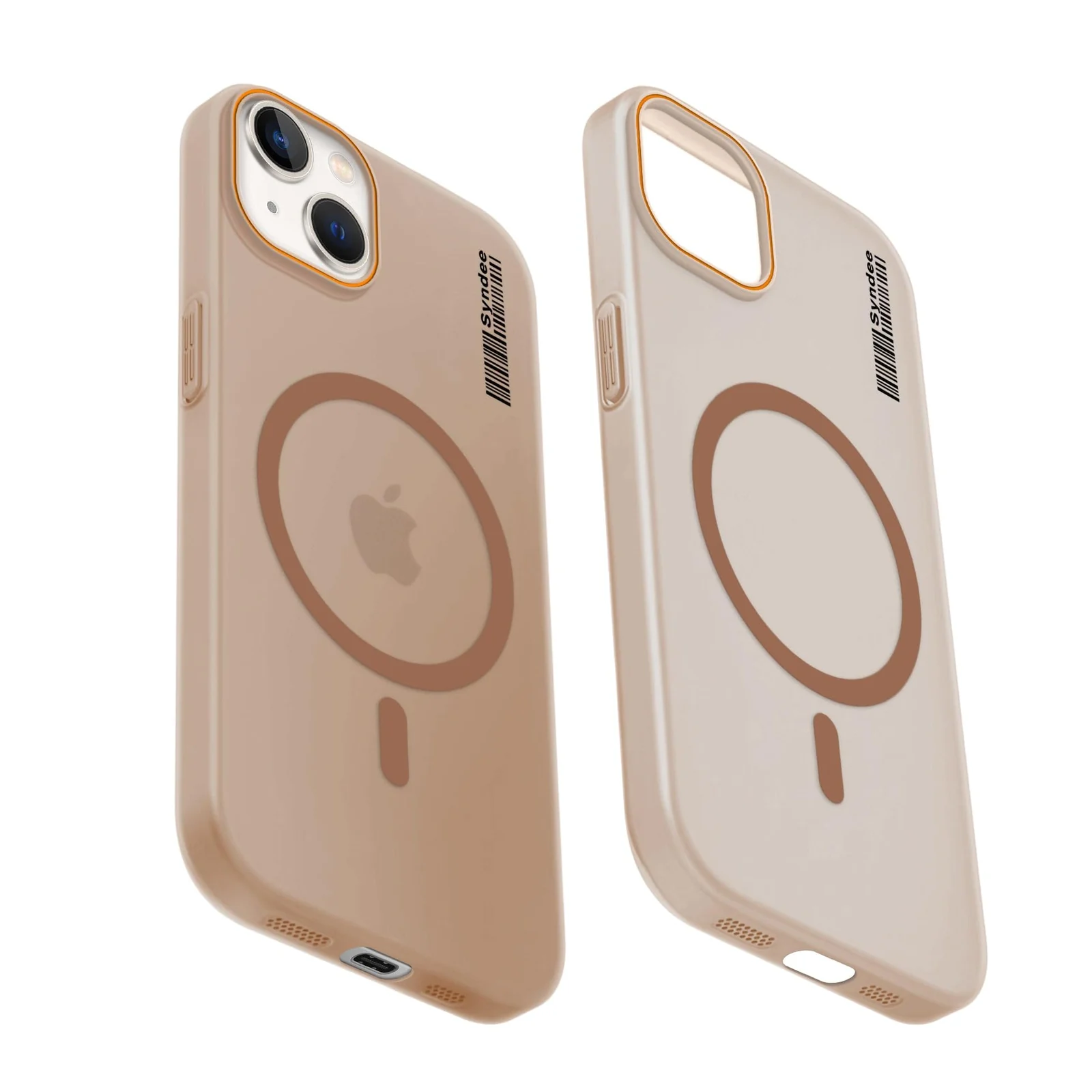 DL3 Mobilak Clear MagSafe-Compatible Magnetic Case for iPhone 13 / iPhone 14 with Camera Protection and Ring Holder - Brown