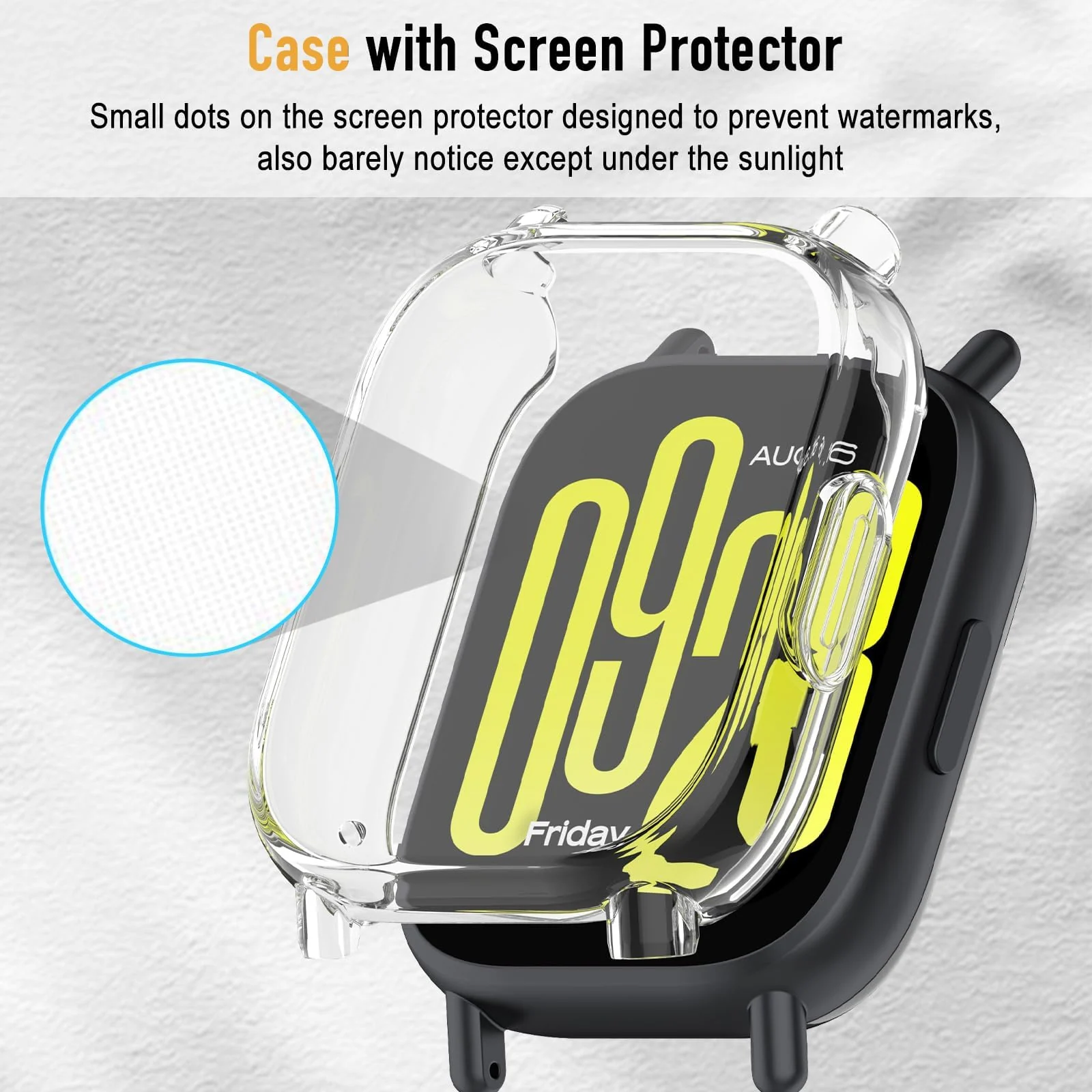 DL3 Mobilak Case for Xiaomi Redmi Watch 5 Active, Case with Screen Protector, HD Protection Cover, Soft Silicone Screen Protector Cover for Xiaomi Redmi Watch 5 Active - Clear