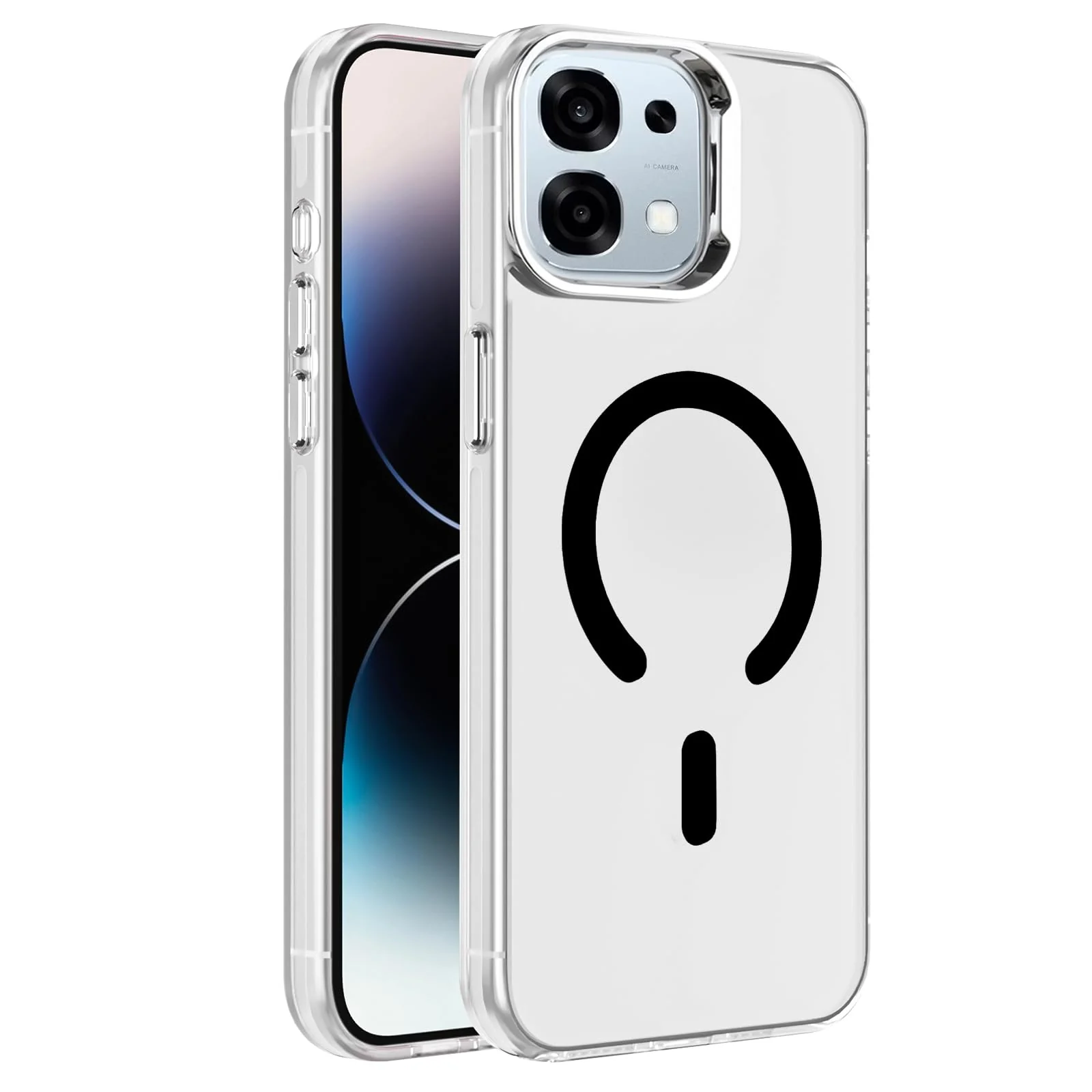 DL3 Mobilak Case for OPPO A6 Pro 5G /4G Crystal Clear [Not Compatible with MagSafe] Soft TPU Gel Case Flexible Silicone Anti-Scratch Transparent TPU Cover - Black