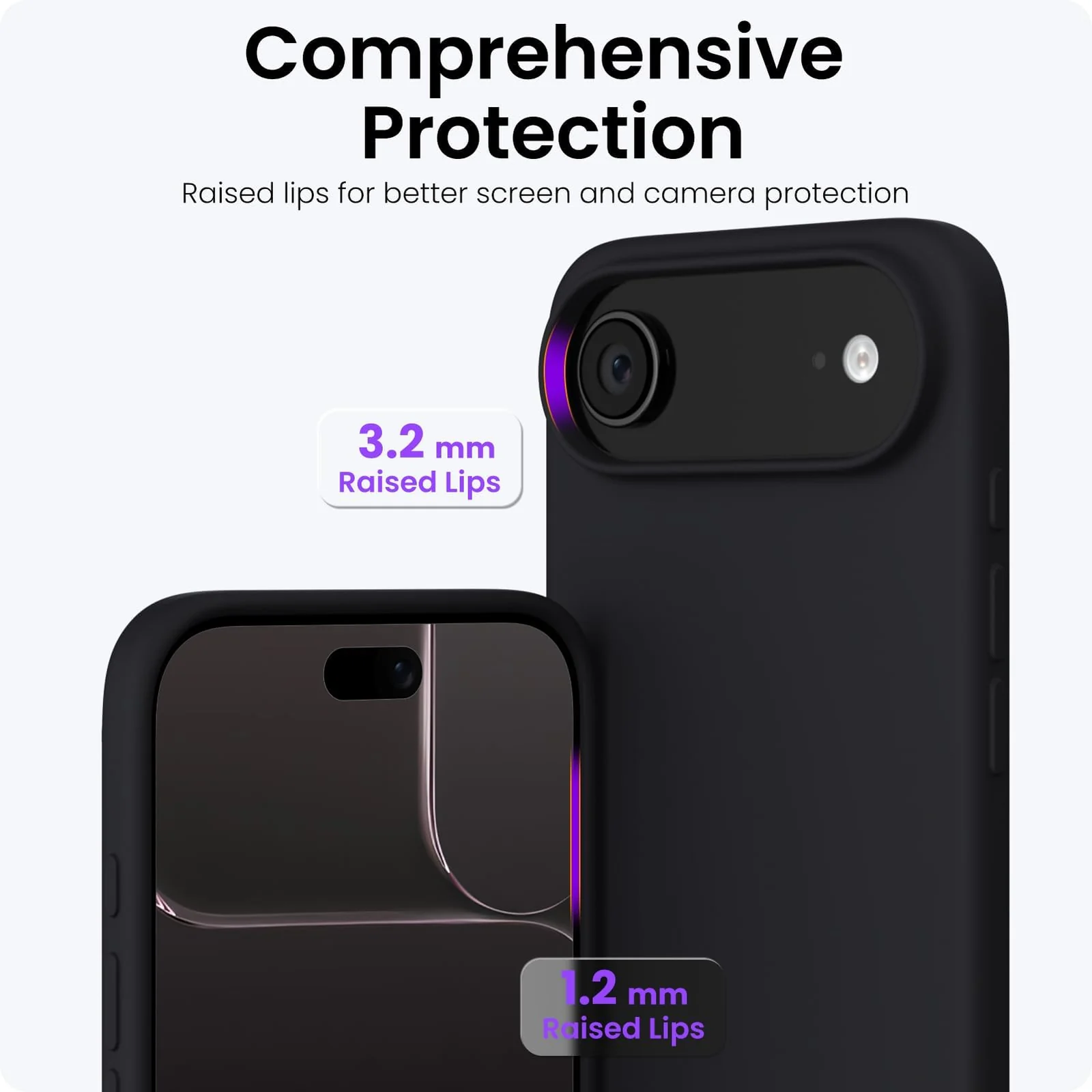 DL3 Mobilak Liquid Silicone Protective Case for iPhone 17 Air 6.5-Inch with Microfiber Lining and Shockproof Design - Black