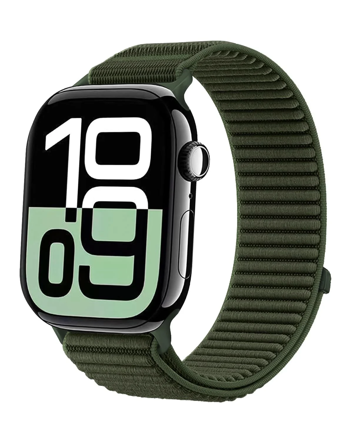 DL3 Mobilak Nylon Loop Sport Band Compatible with Apple Watch Band 49mm 46mm 45mm 44mm 42mm Men Women, Stretchy Strap Elastic Fabric Wristband for iWatch Series 11 10 9 8 7 6 5 4 SE3 SE2 SE Ultra 3 2 1 - Green