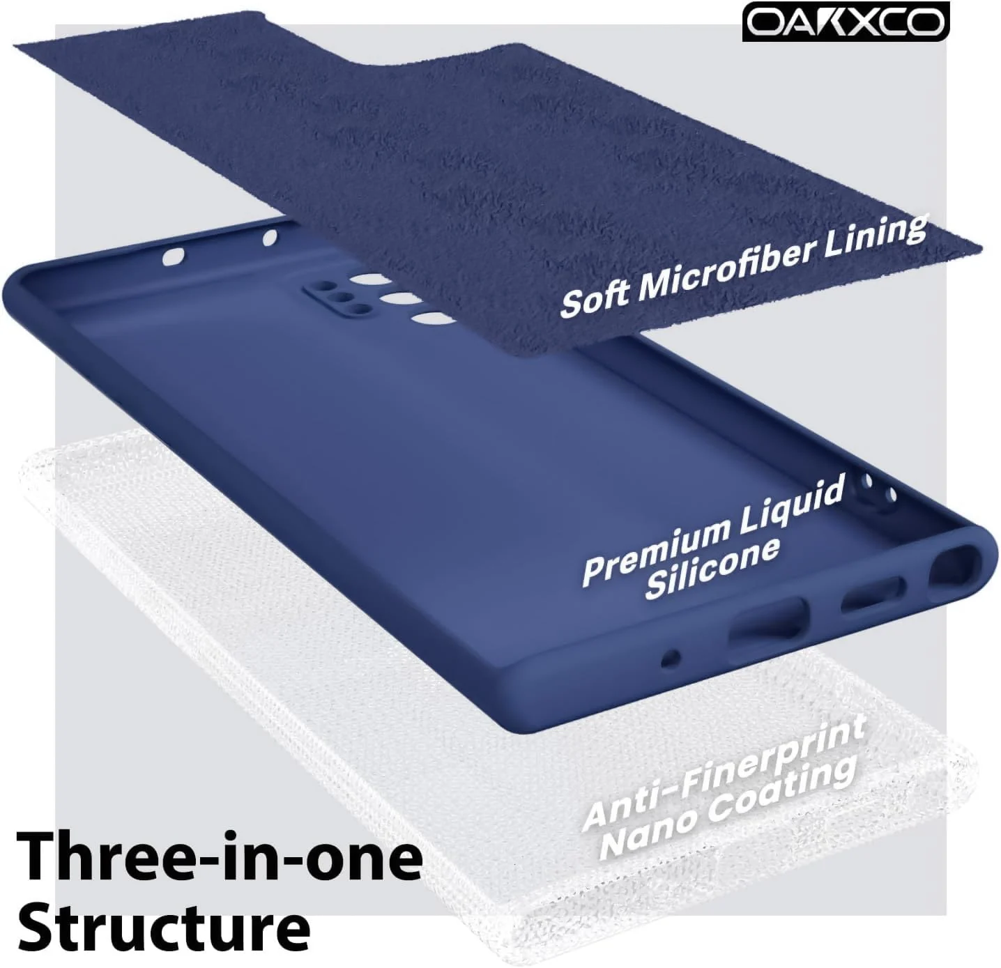 DL3 Mobilak Liquid Silicone Protective Case with Soft Microfiber Lining for Samsung Galaxy Note10 Plus - Blue 1