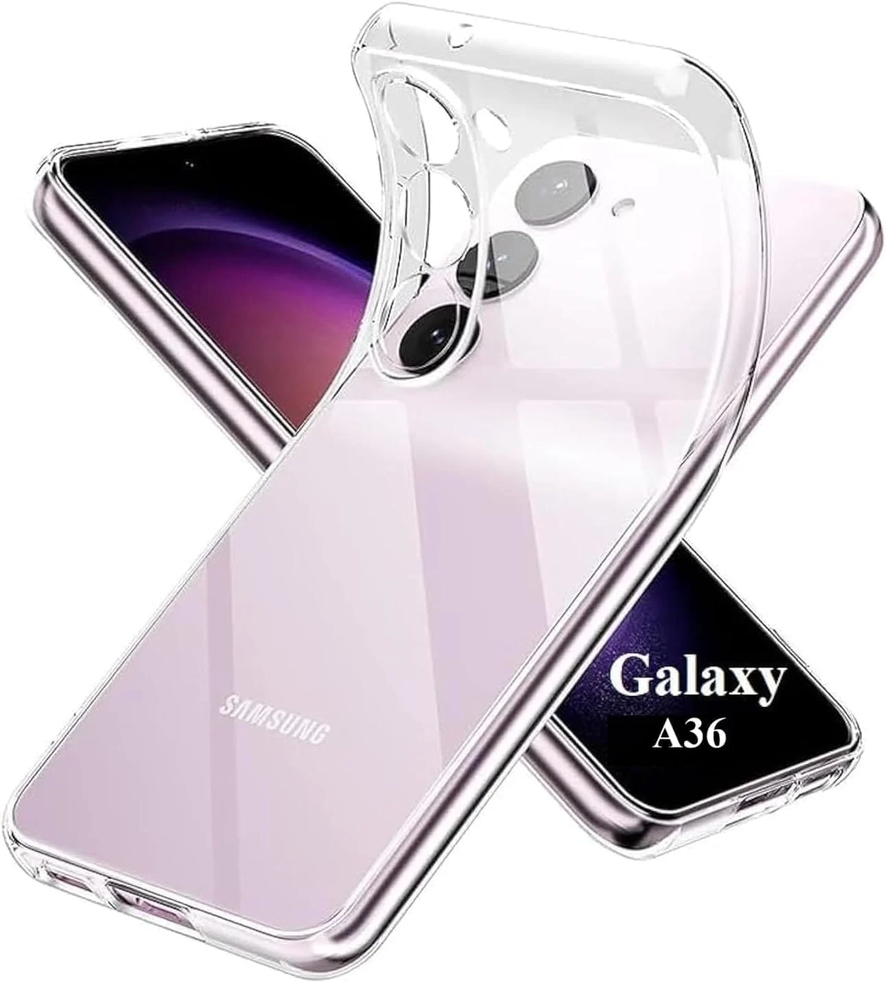 DL3 Mobilak Case Compatible with Samsung Galaxy A36/ Samsung Galaxy A56 4G / 5G, Case Crystal Soft TPU Gel Case Flexible Silicone Anti-Scratch Camera Protection TPU Cover - Clear