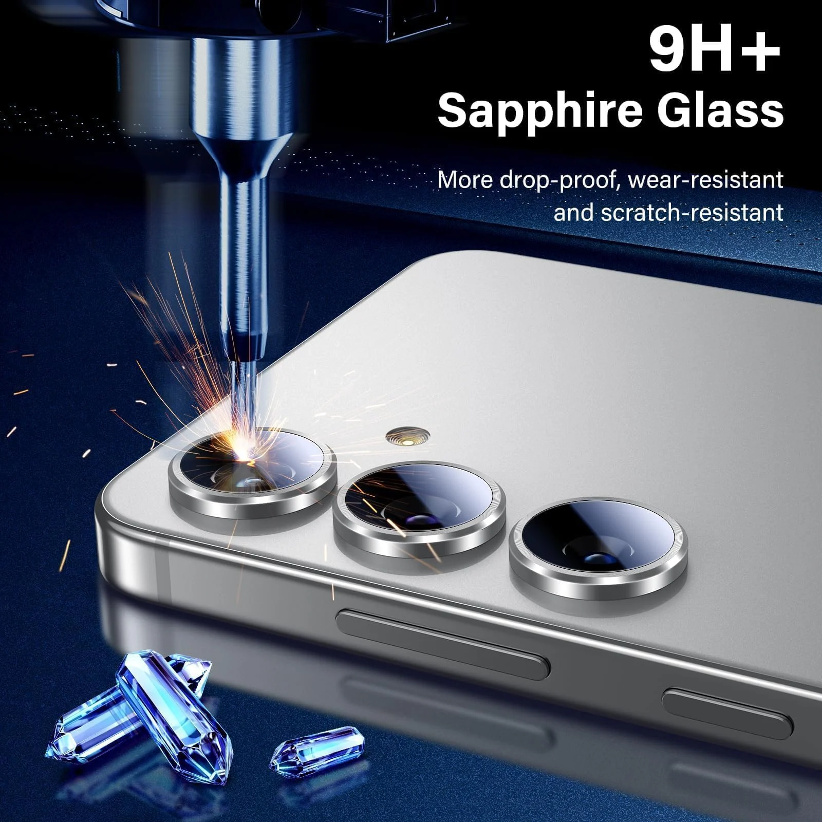 DL3 Mobilak Camera Lens Protector for Honor X8b Accessories, 9H Tempered Glass Metal Individual Ring Camera Cover Screen Protector, Case Friendly, Anti Scratch - Silver