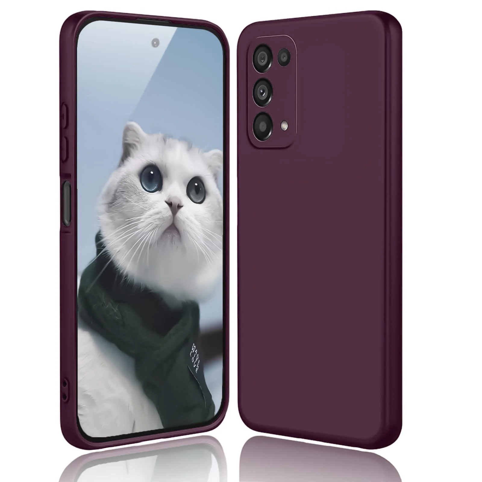 DL3 Mobilak Liquid Silicone Protective Case with Soft Microfiber Lining with Full Camera Protection for realme 7 Pro - Wine Red