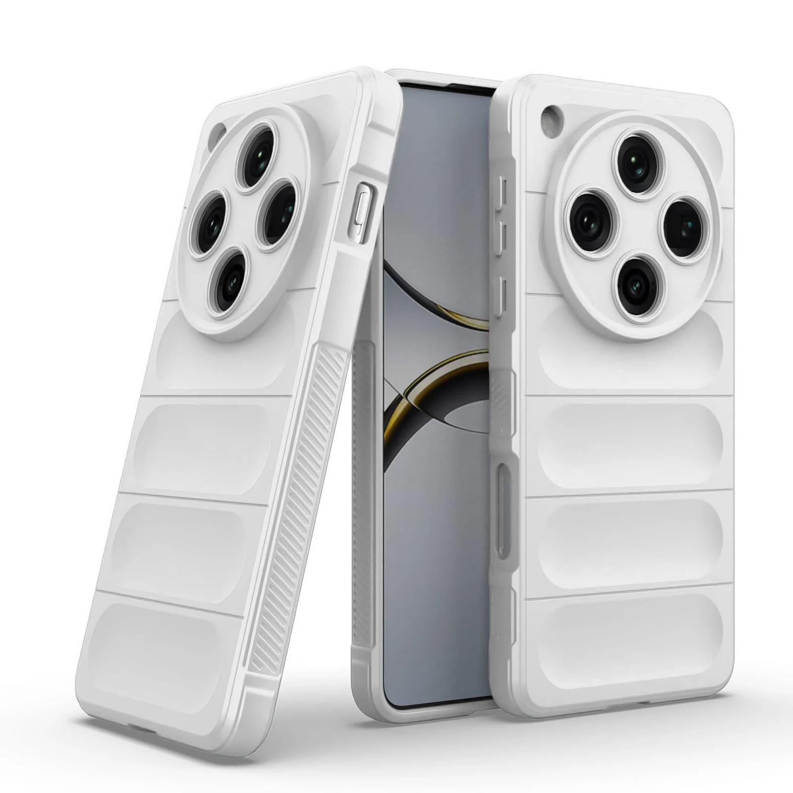 DL3 Mobilak Flexible Silicone and TPU Protective Case with Camera Protection for OPPO Find X8 Pro - White