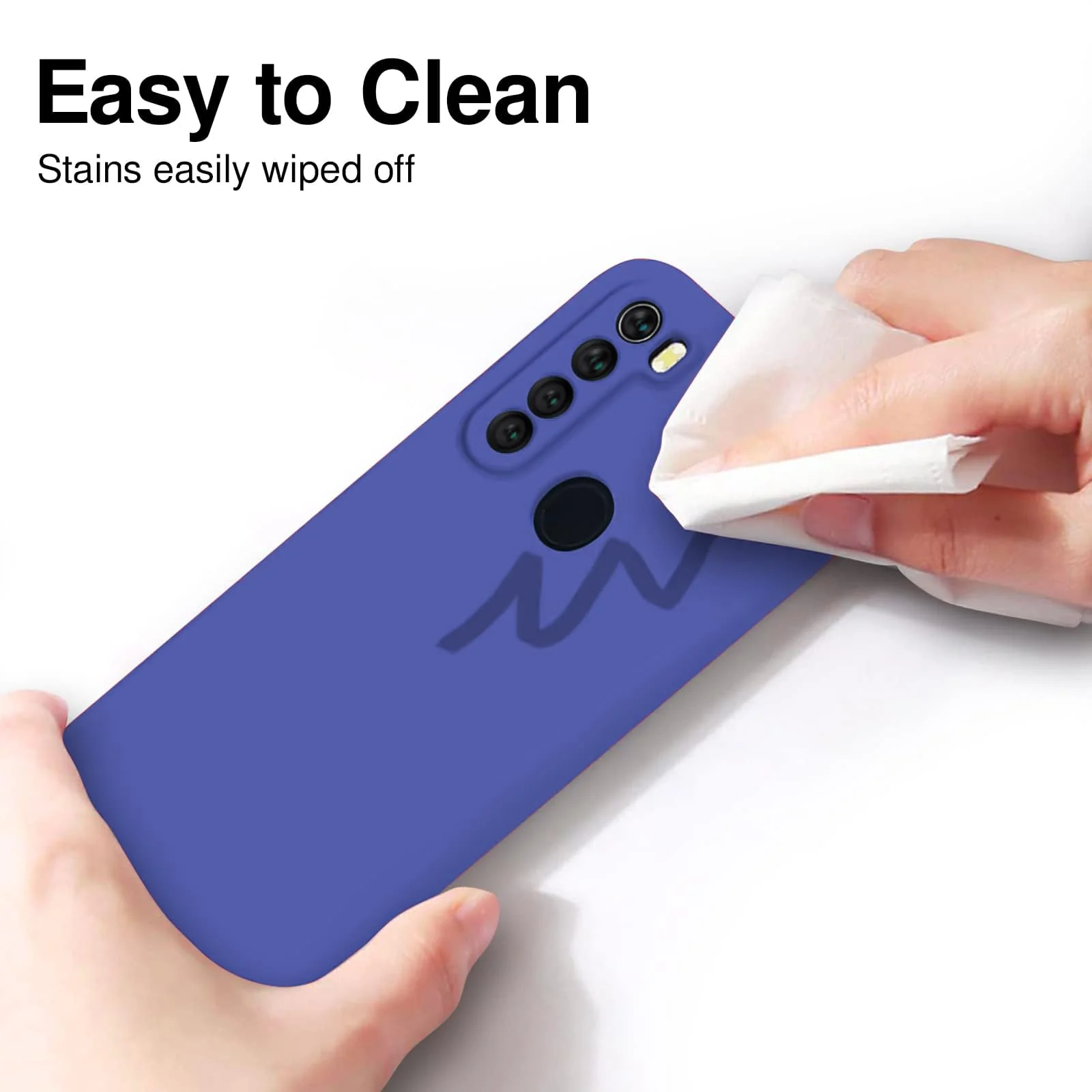 DL3 Mobilak Soft Silicone Protective Case for Xiaomi Redmi Note 8 with Microfiber Lining and Shockproof Design - Light Blue