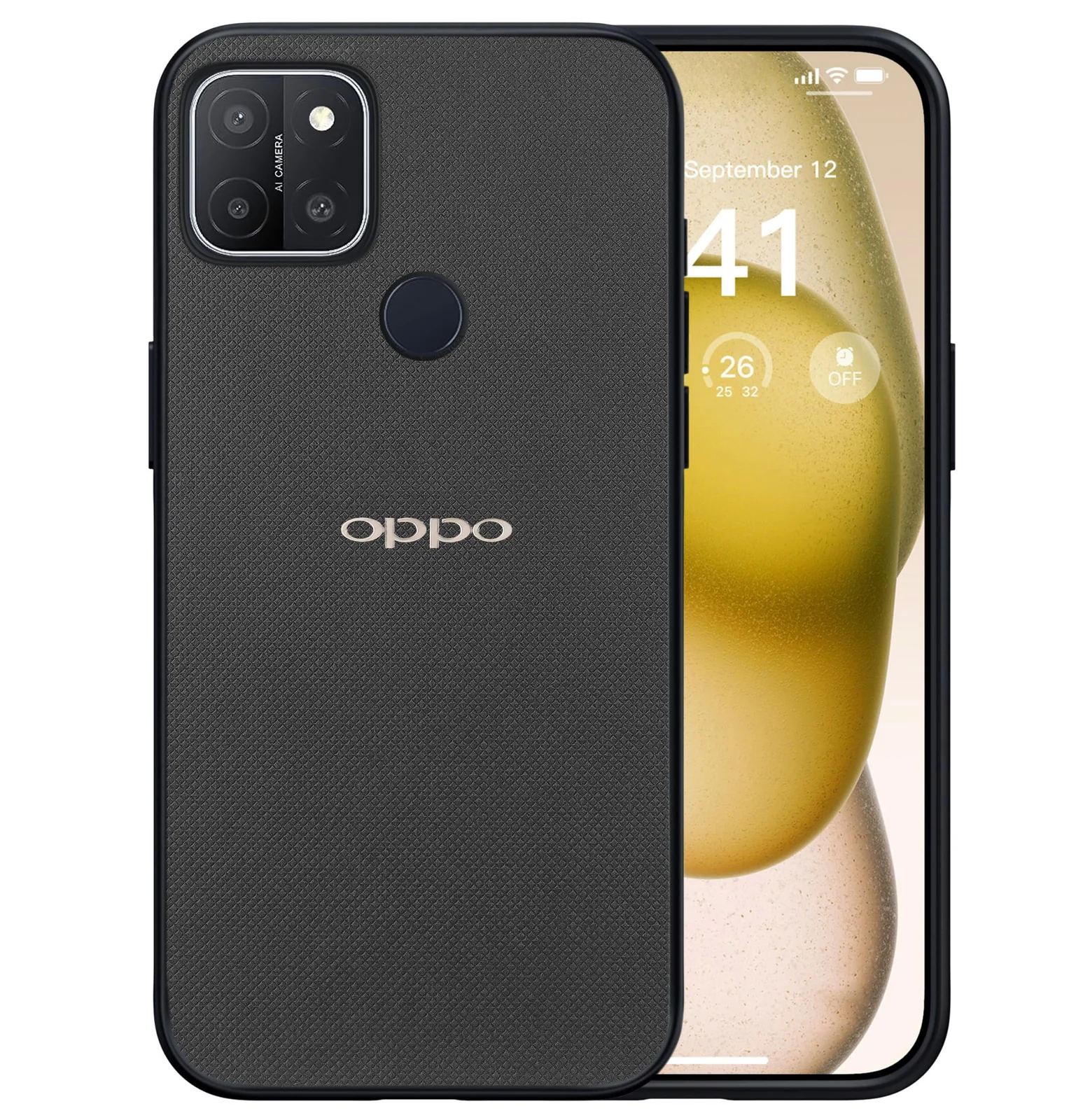 Dl3 Mobilak Compatible with Realme C25Y / Realme C21Y Case Dual Layer Heavy Duty Cell Phone Protective Cover Shockproof Rugged with Non-Slip Textured - Black