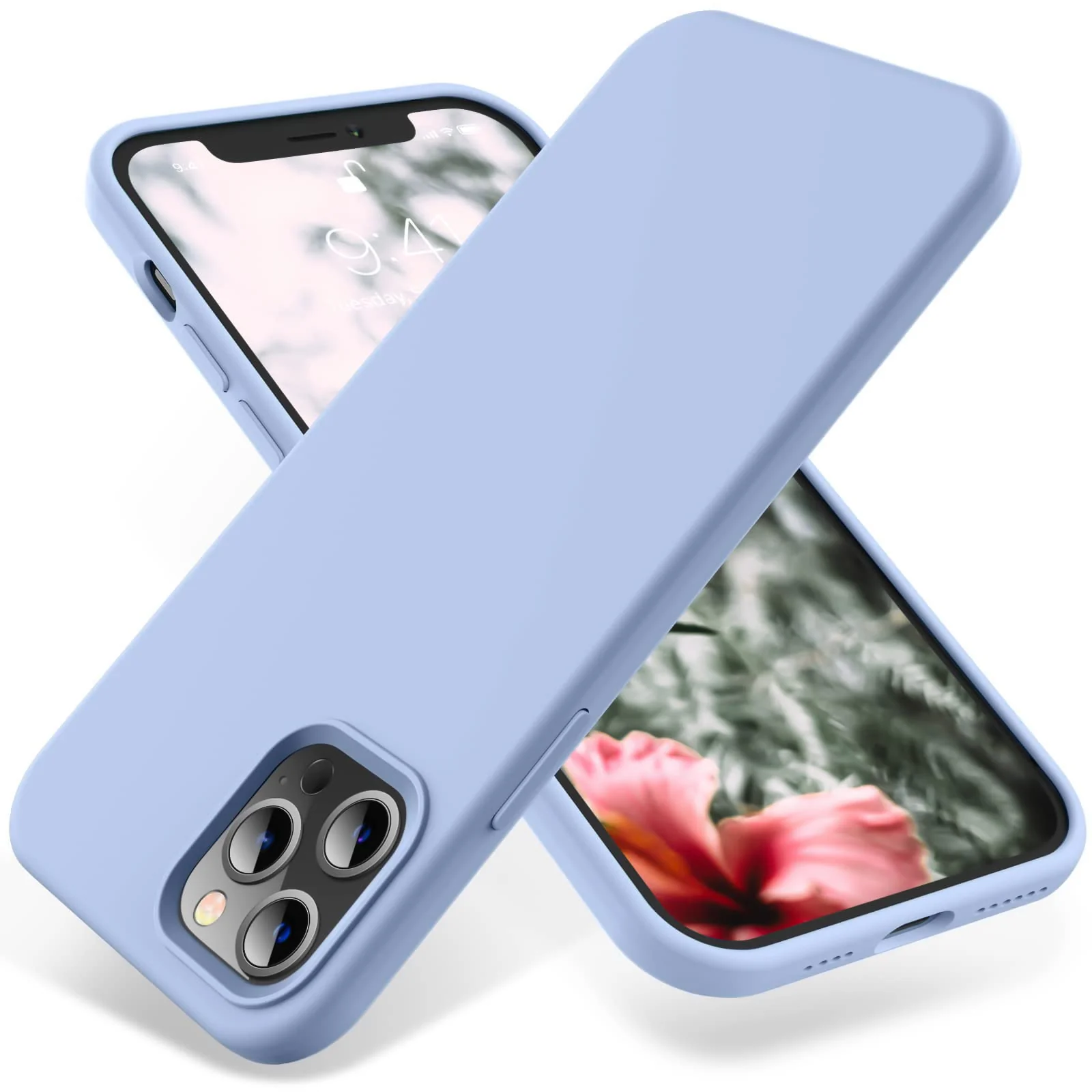 DL3 Mobilak Liquid Silicone Protective Case with Soft Microfiber Lining for iPhone 12 Pro Max (6.7 Inch) - Baby Blue