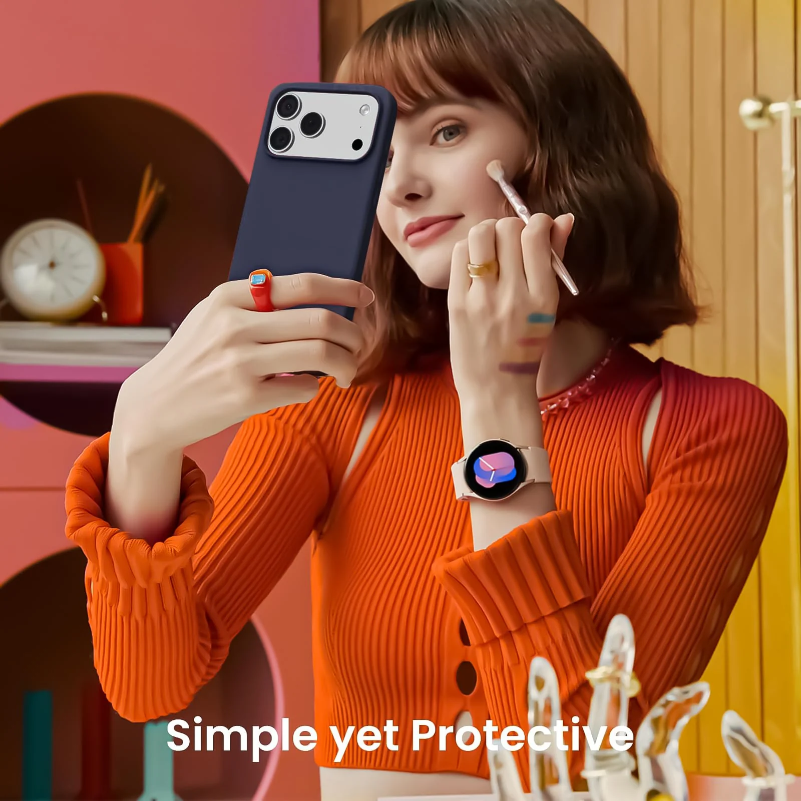 DL3 Mobilak Compatible with iPhone 17 Pro Max 6.9-Inch Case, Premium Liquid Silicone Case, Full Body Protective Cover, Shockproof, Slim Phone Case, Anti-Scratch Soft Microfiber Lining - Dark Blue
