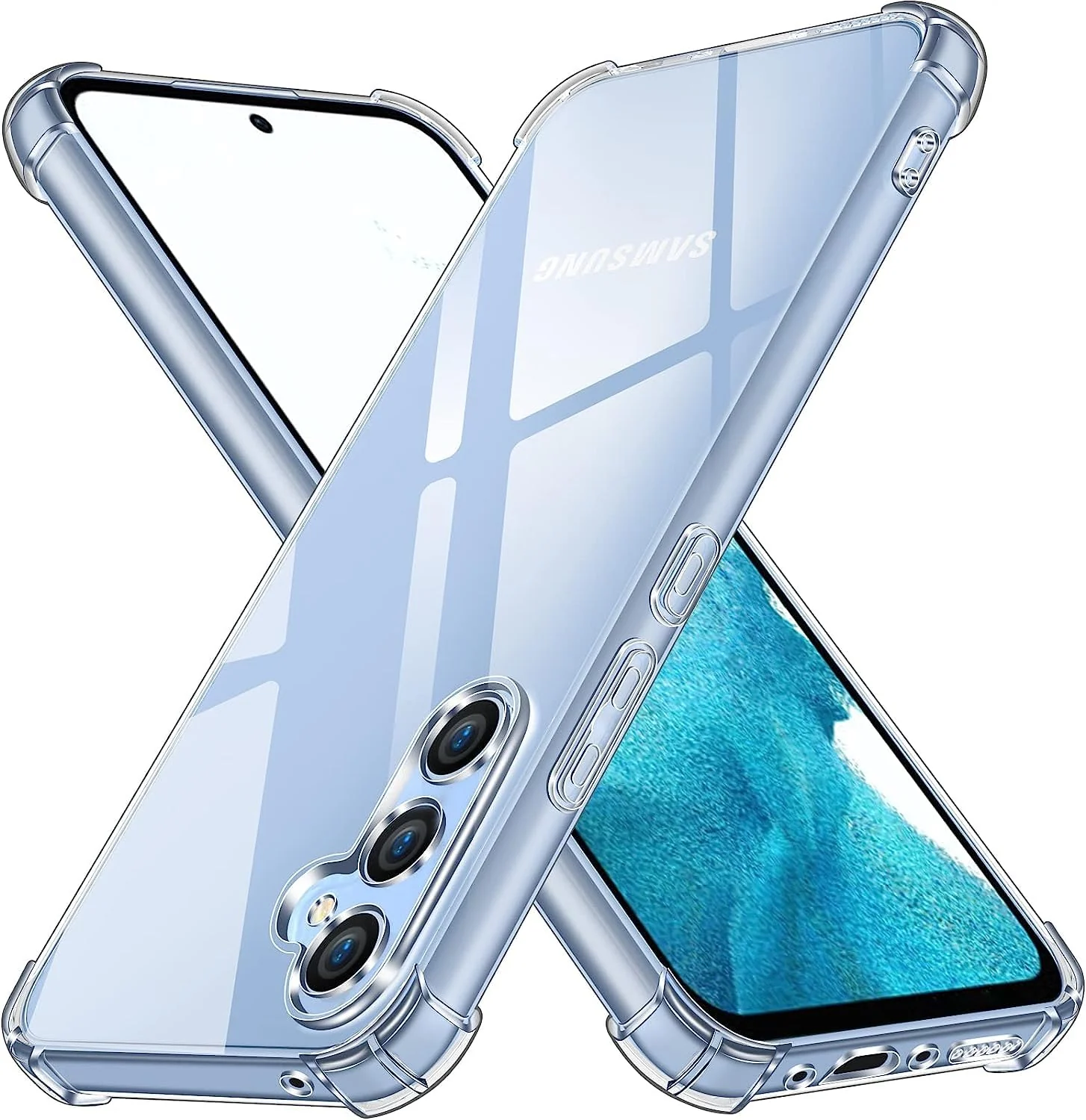 DL3 Mobilak Case Compatible with Samsung Galaxy A34 5G, Cover Silicone TPU Gorilla Anti-shock Shockproof Corners - Clear