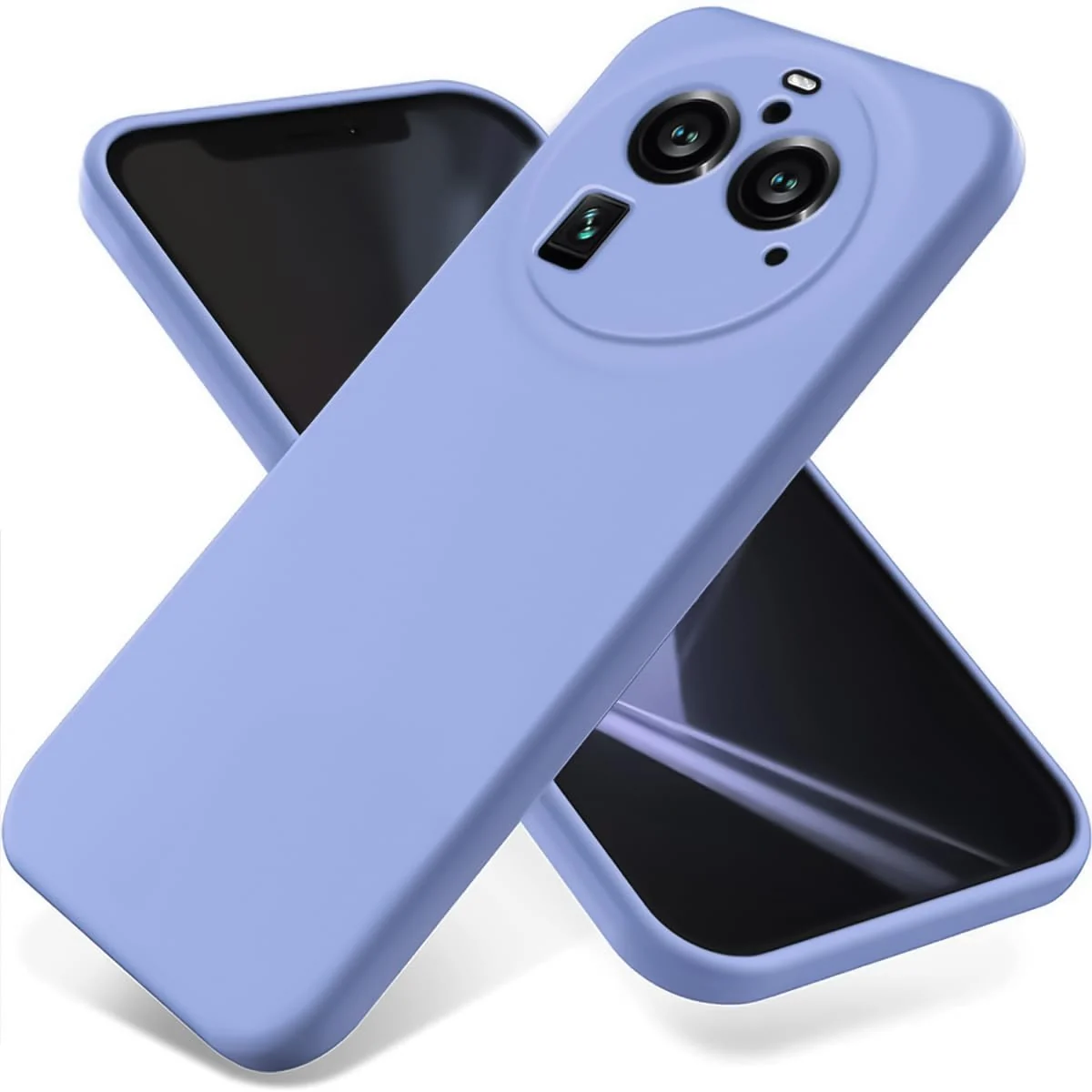 DL3 Mobilak Liquid Silicone Protective Case with Soft Microfiber Lining with Full Camera Protection for OPPO Find X6 Pro - Baby Blue